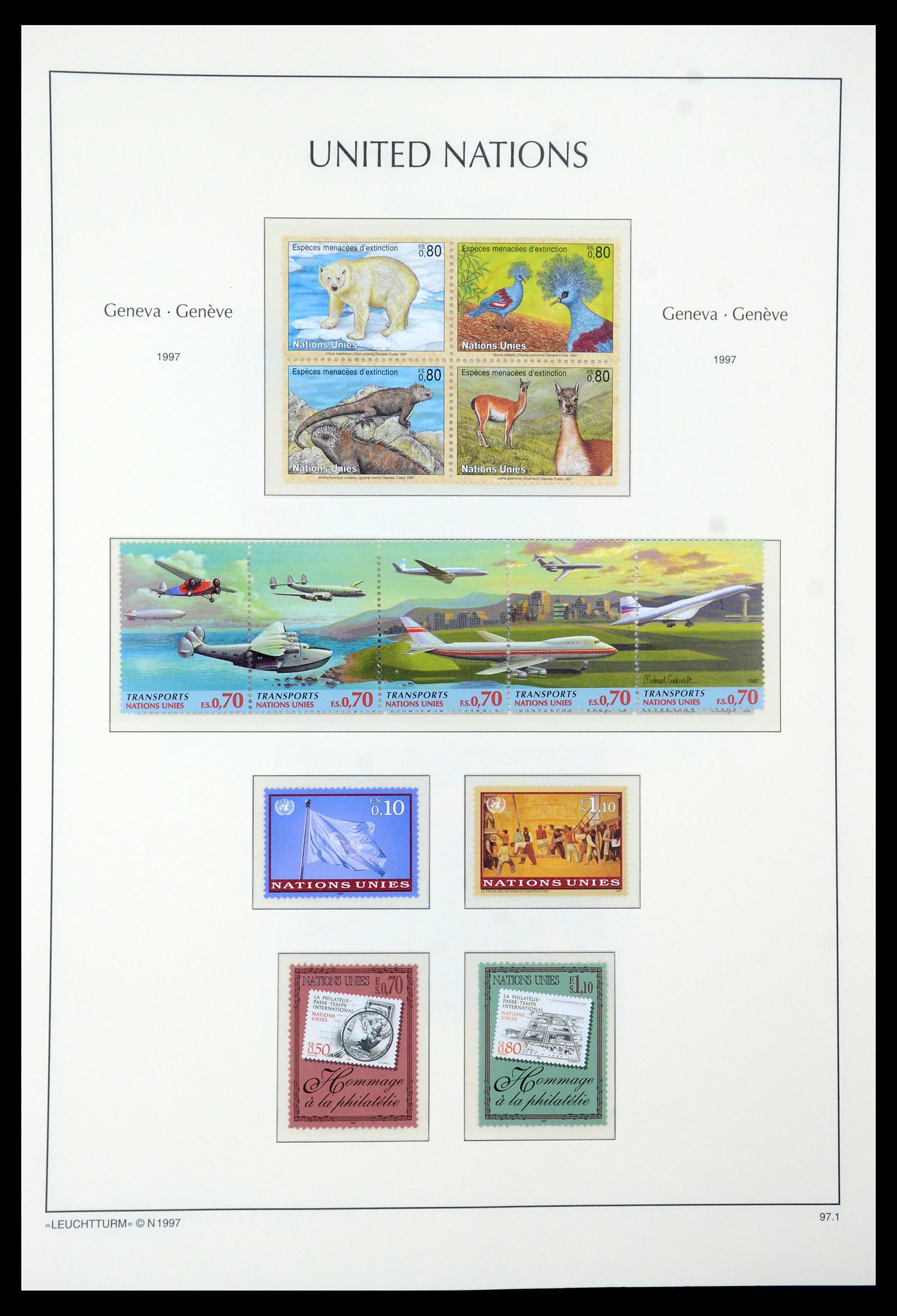 35457 043 - Postzegelverzameling 35457 Verenigde Naties Genève en Wenen 1969-2008