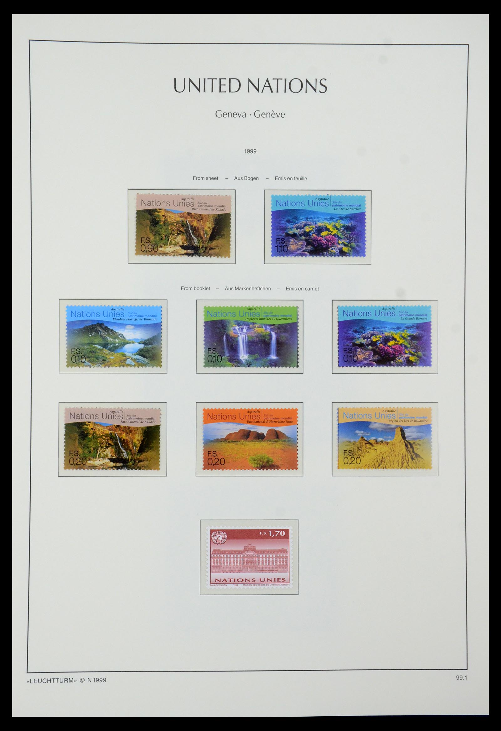 35457 050 - Postzegelverzameling 35457 Verenigde Naties Genève en Wenen 1969-2008