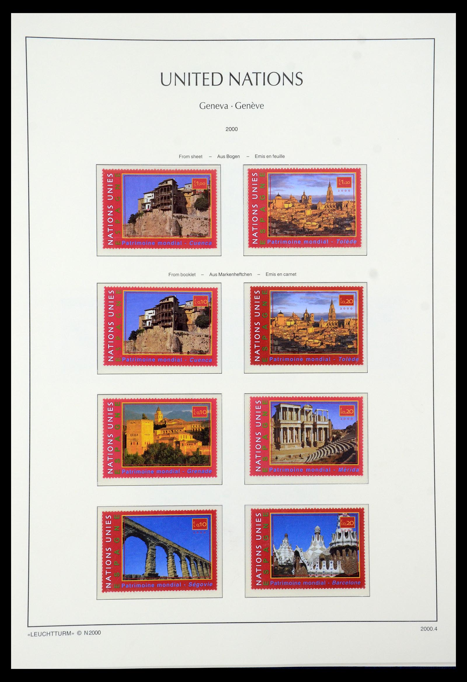 35457 057 - Postzegelverzameling 35457 Verenigde Naties Genève en Wenen 1969-2008