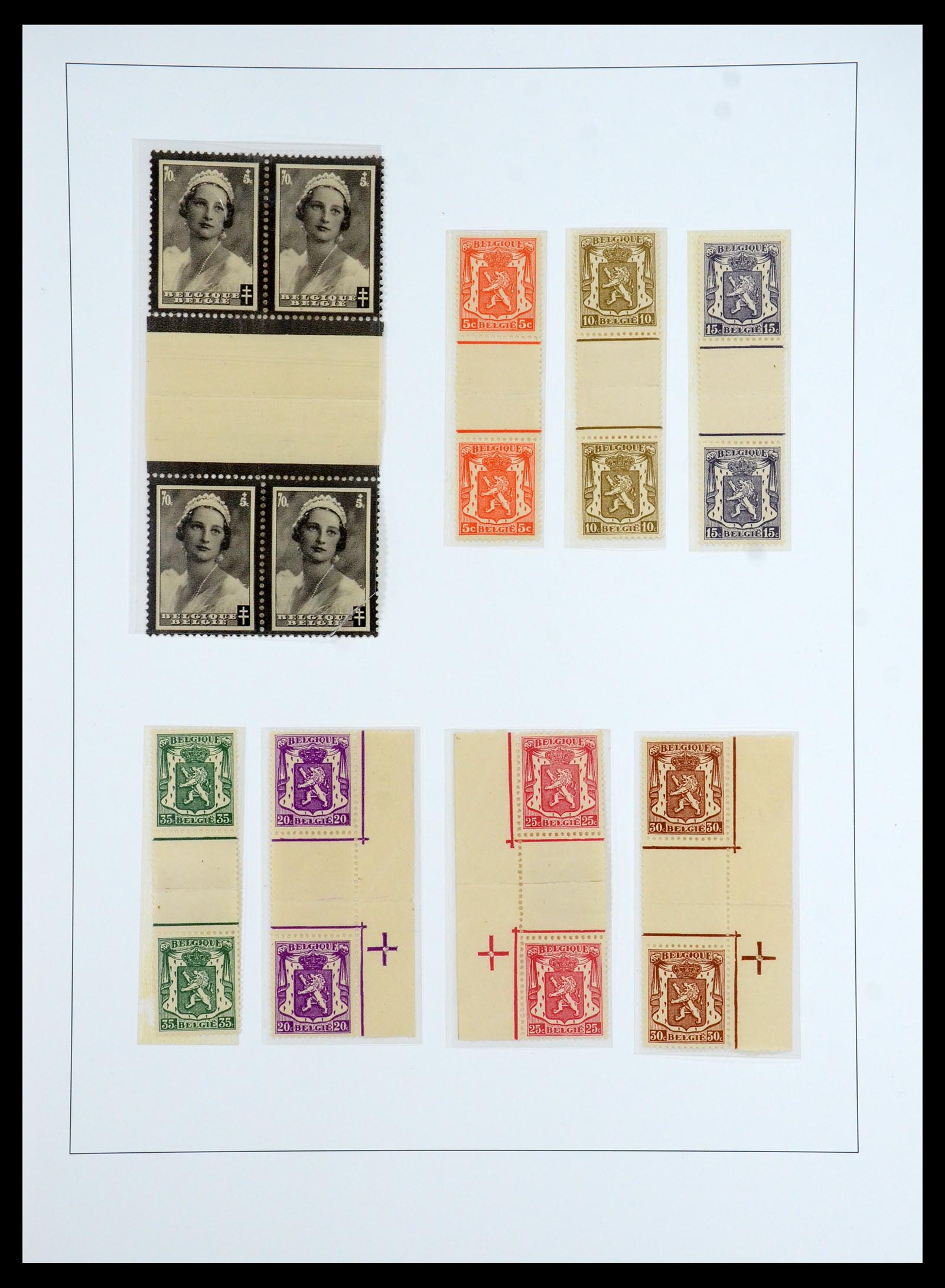 35464 001 - Stamp Collection 35464 Belgium gutterpairs 1935-1942.