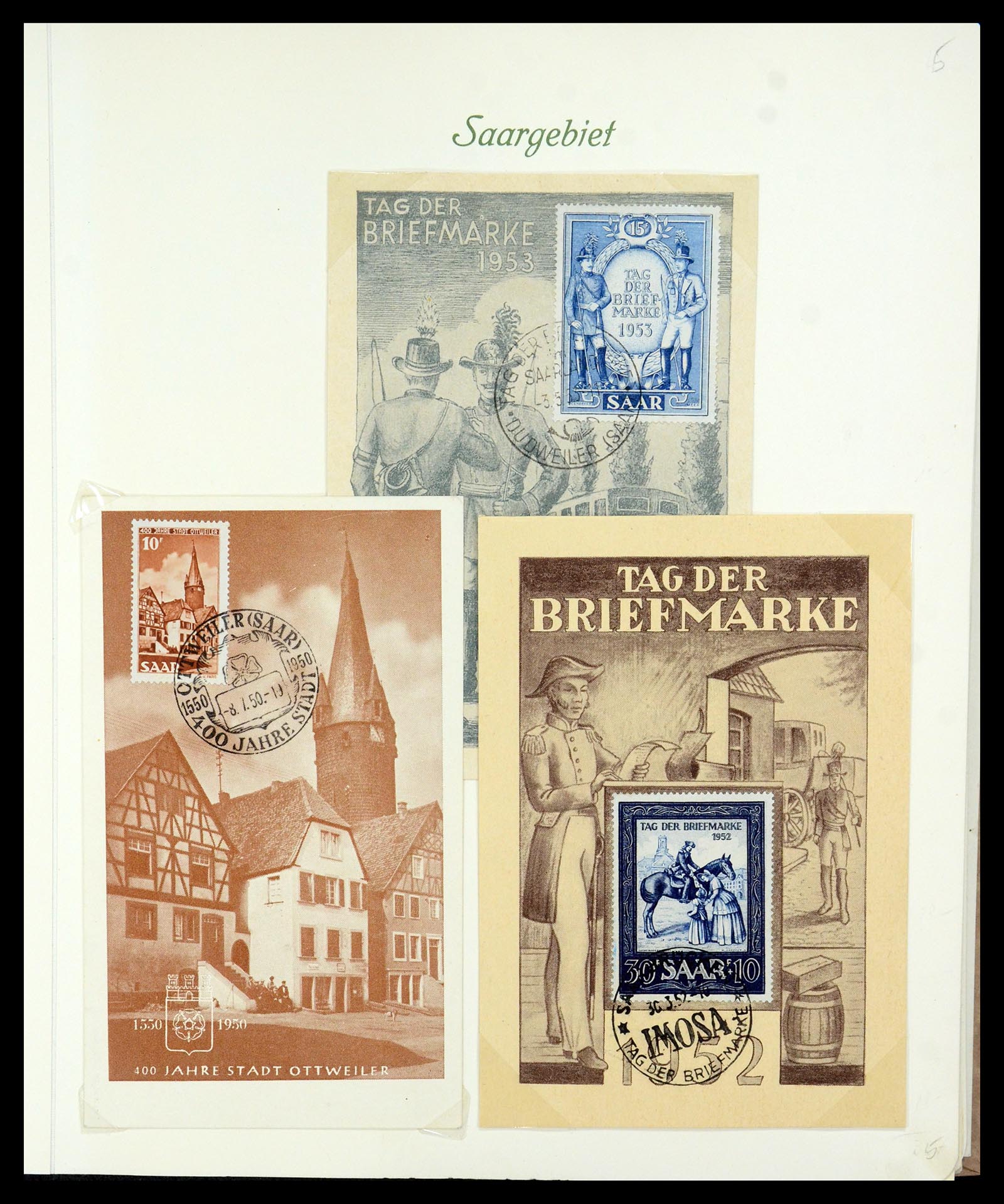 35483 007 - Postzegelverzameling 35483 Saar brieven en FDC's 1948-1959.