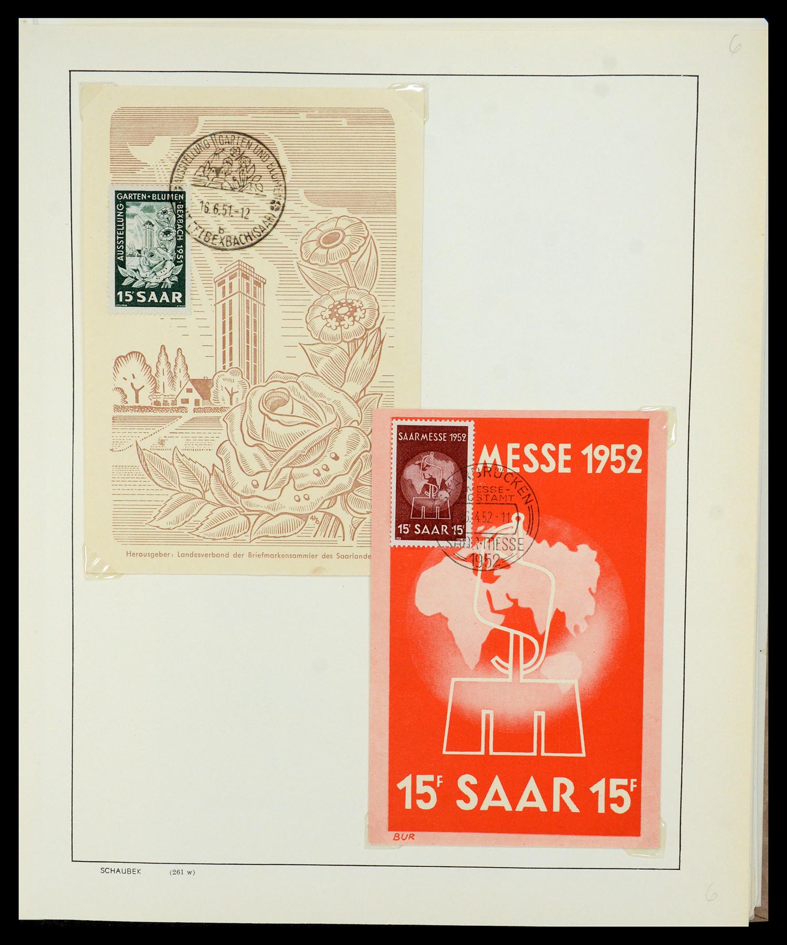 35483 008 - Postzegelverzameling 35483 Saar brieven en FDC's 1948-1959.