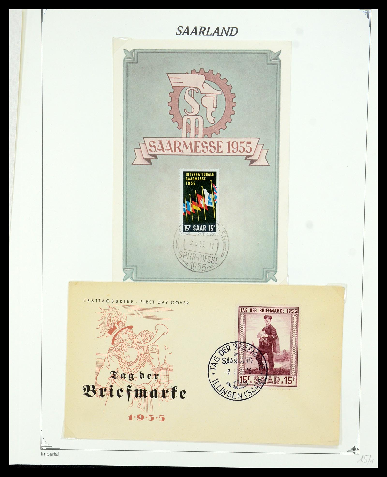 35483 018 - Postzegelverzameling 35483 Saar brieven en FDC's 1948-1959.