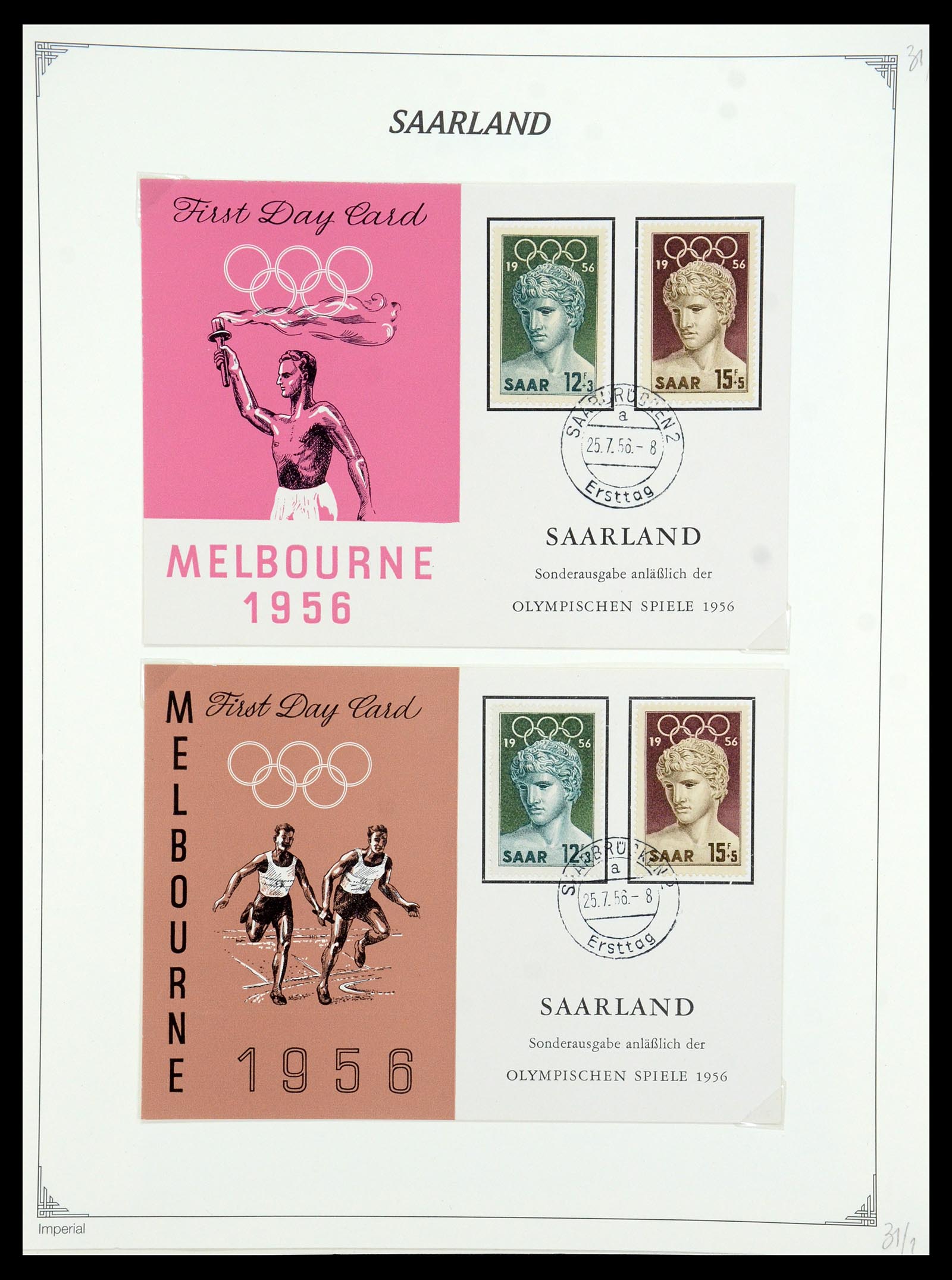 35483 035 - Postzegelverzameling 35483 Saar brieven en FDC's 1948-1959.