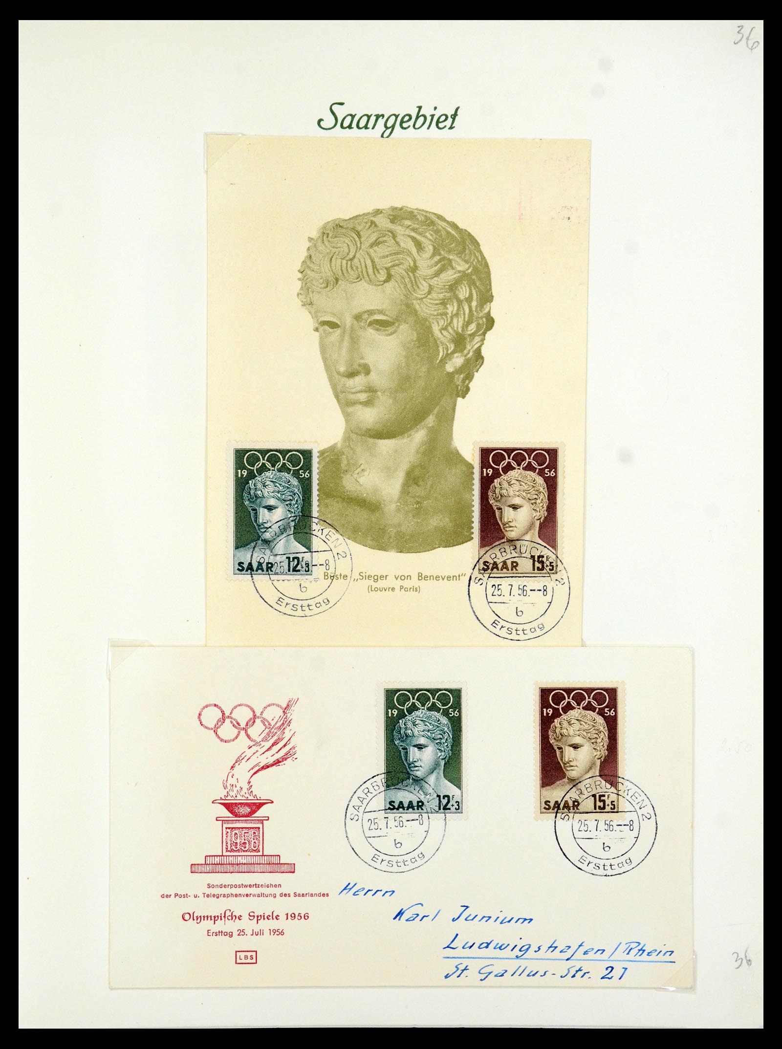 35483 040 - Stamp Collection 35483 Saar covers and FDC's 1948-1959.