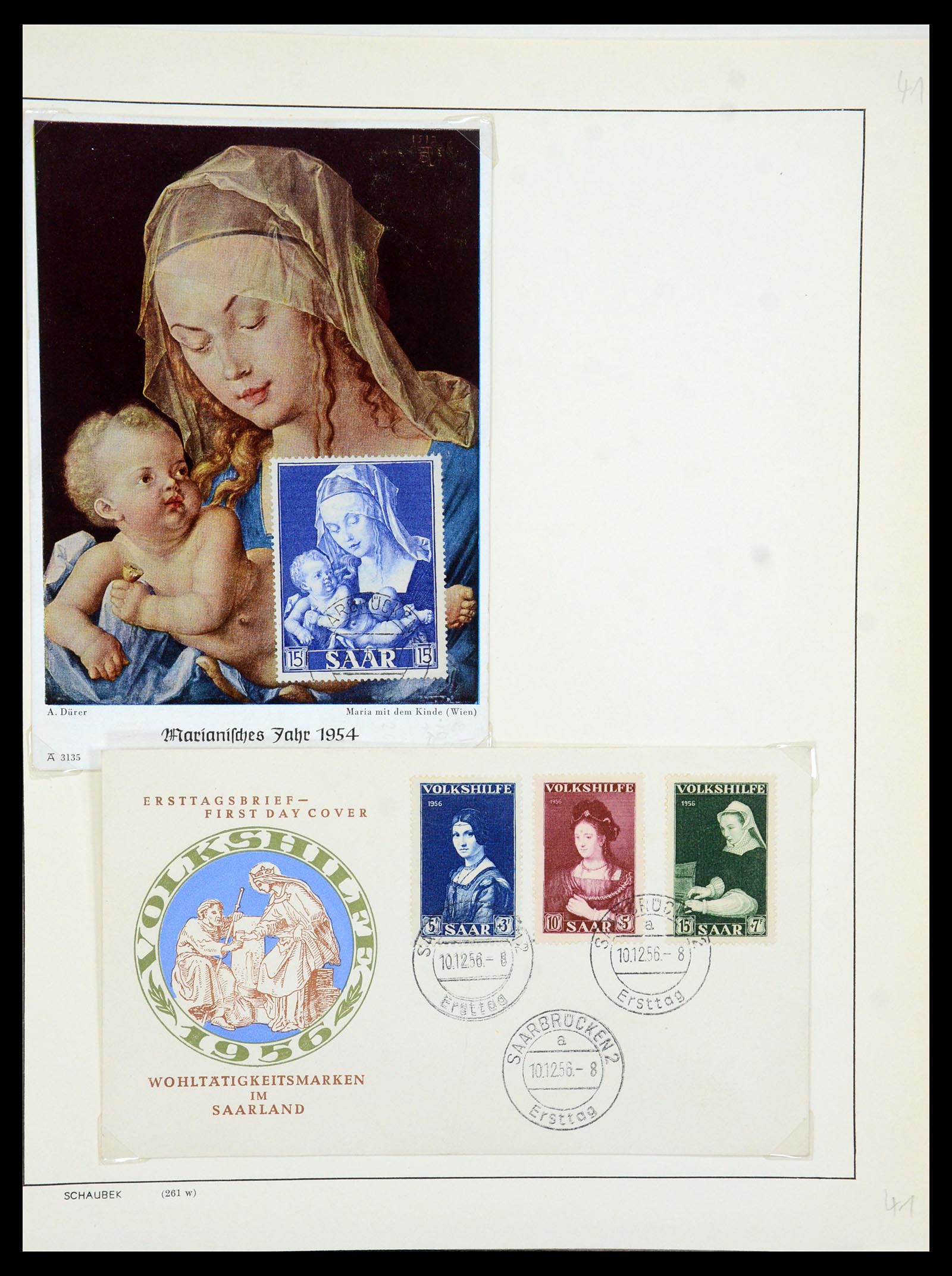 35483 045 - Postzegelverzameling 35483 Saar brieven en FDC's 1948-1959.