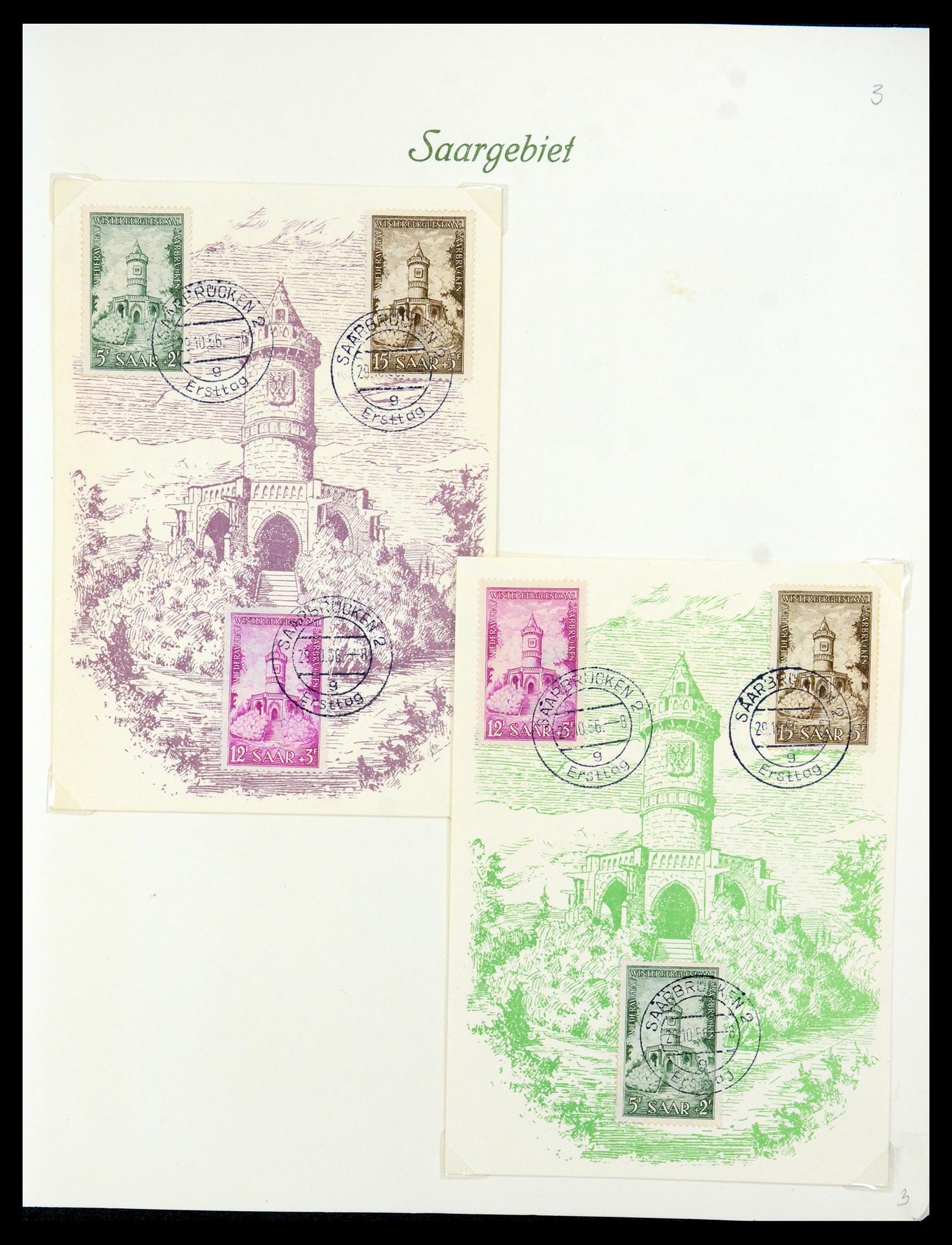 35483 049 - Postzegelverzameling 35483 Saar brieven en FDC's 1948-1959.