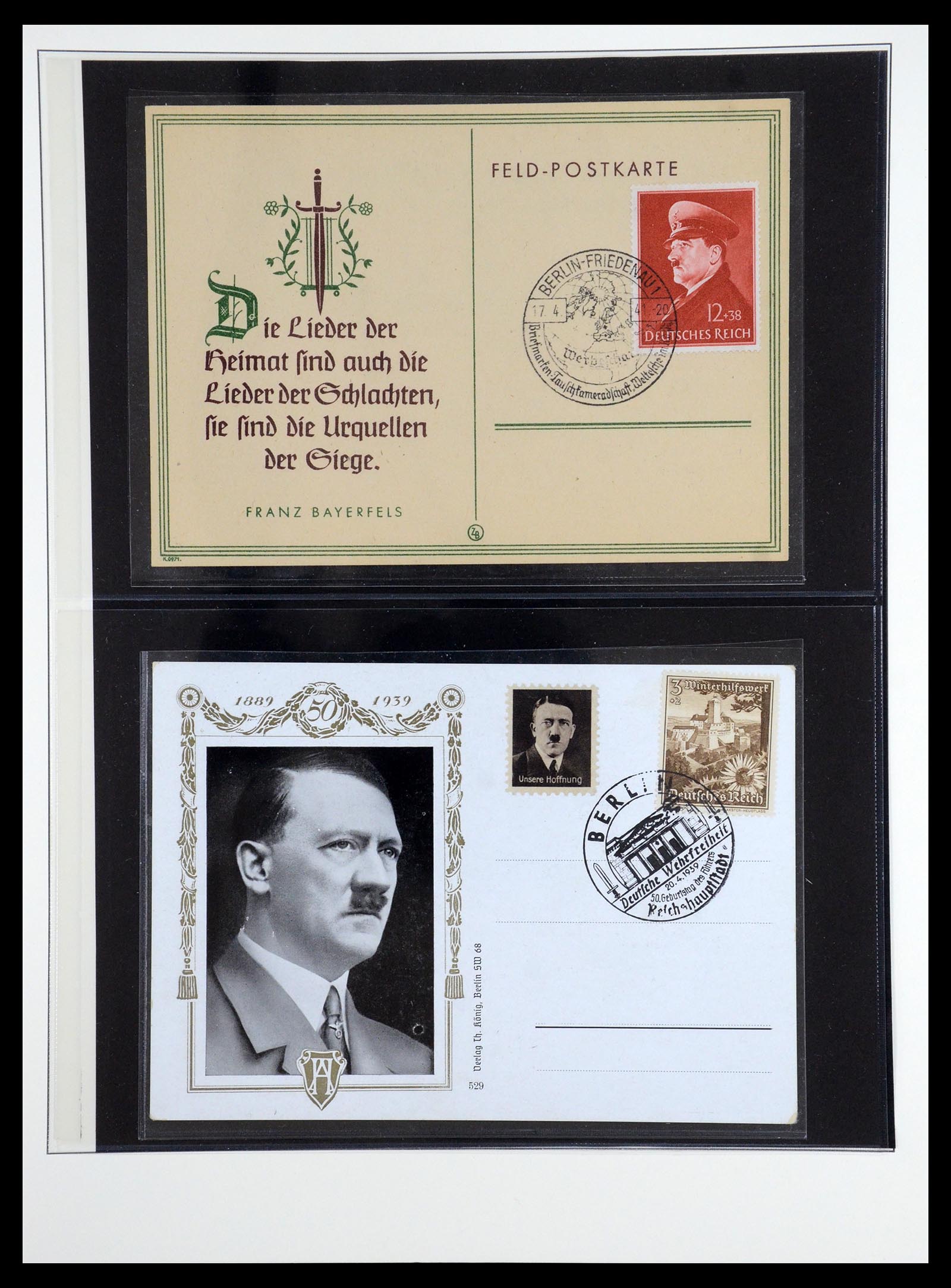 35485 026 - Stamp Collection 35485 Germany Propaganda Cards.