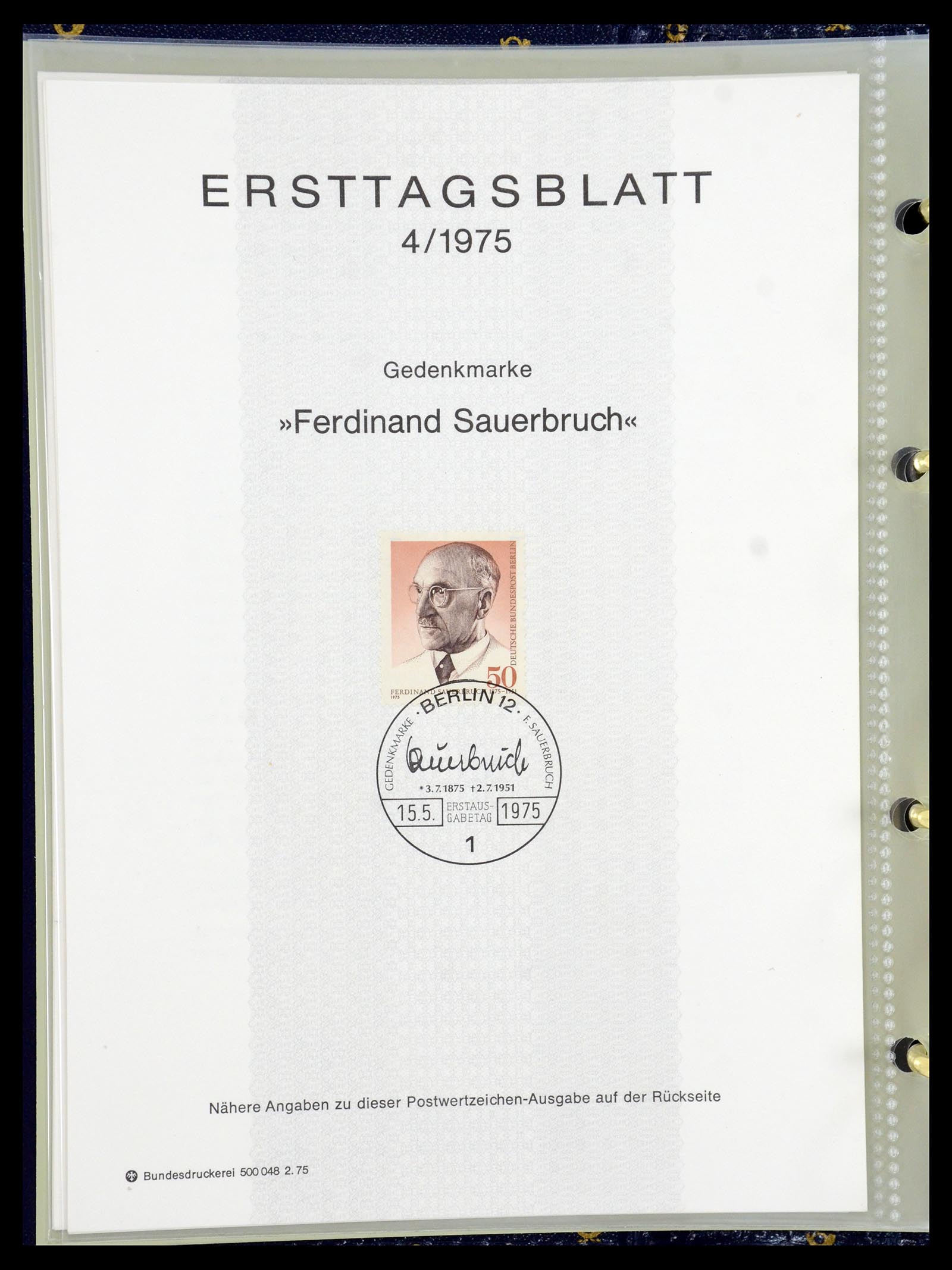 35492 004 - Postzegelverzameling 35492 Bundespost eerstedagbladen 1975-2016!