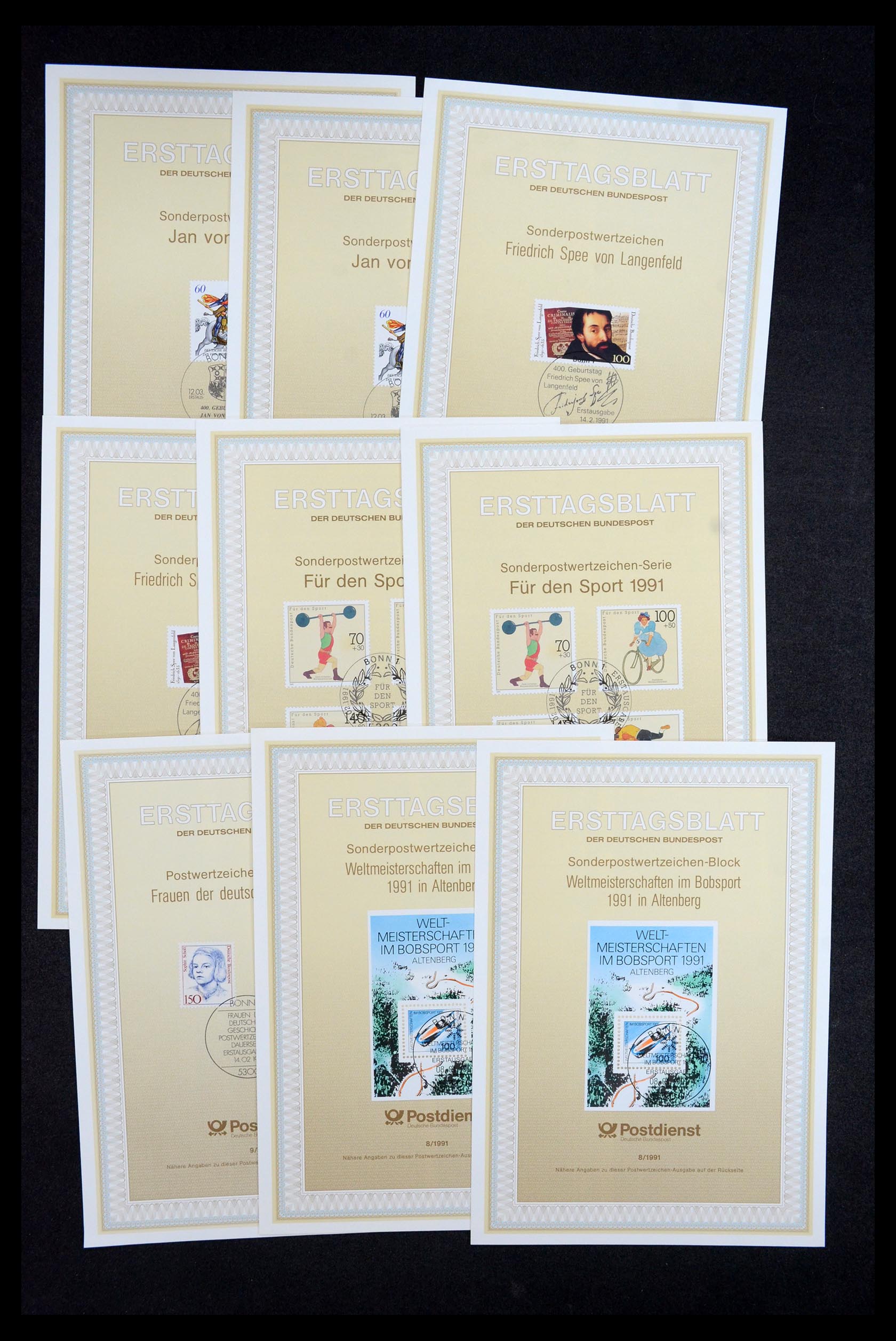 35492 226 - Stamp Collection 35492 Bundespost first day sheets 1975-2016!