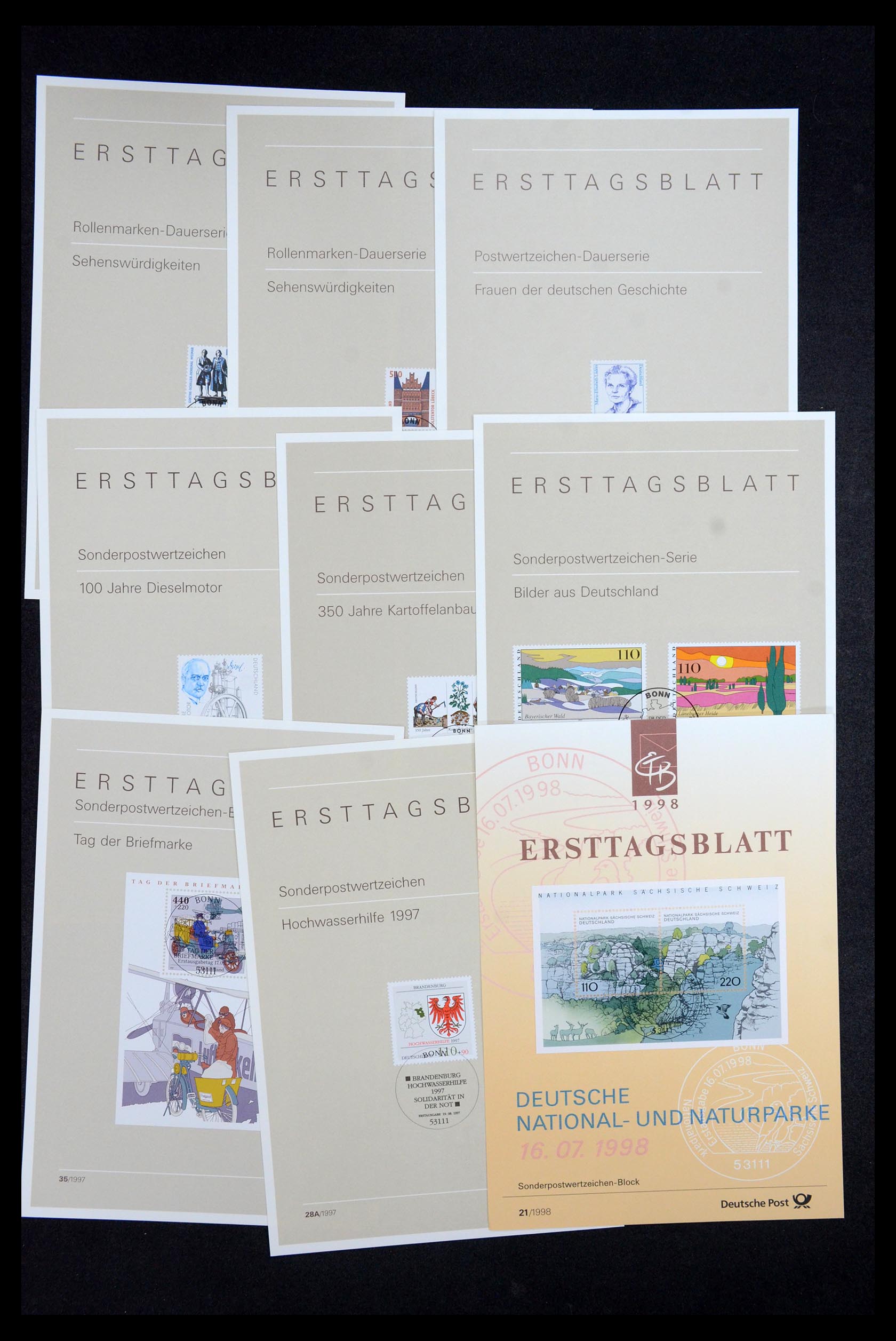 35492 228 - Stamp Collection 35492 Bundespost first day sheets 1975-2016!