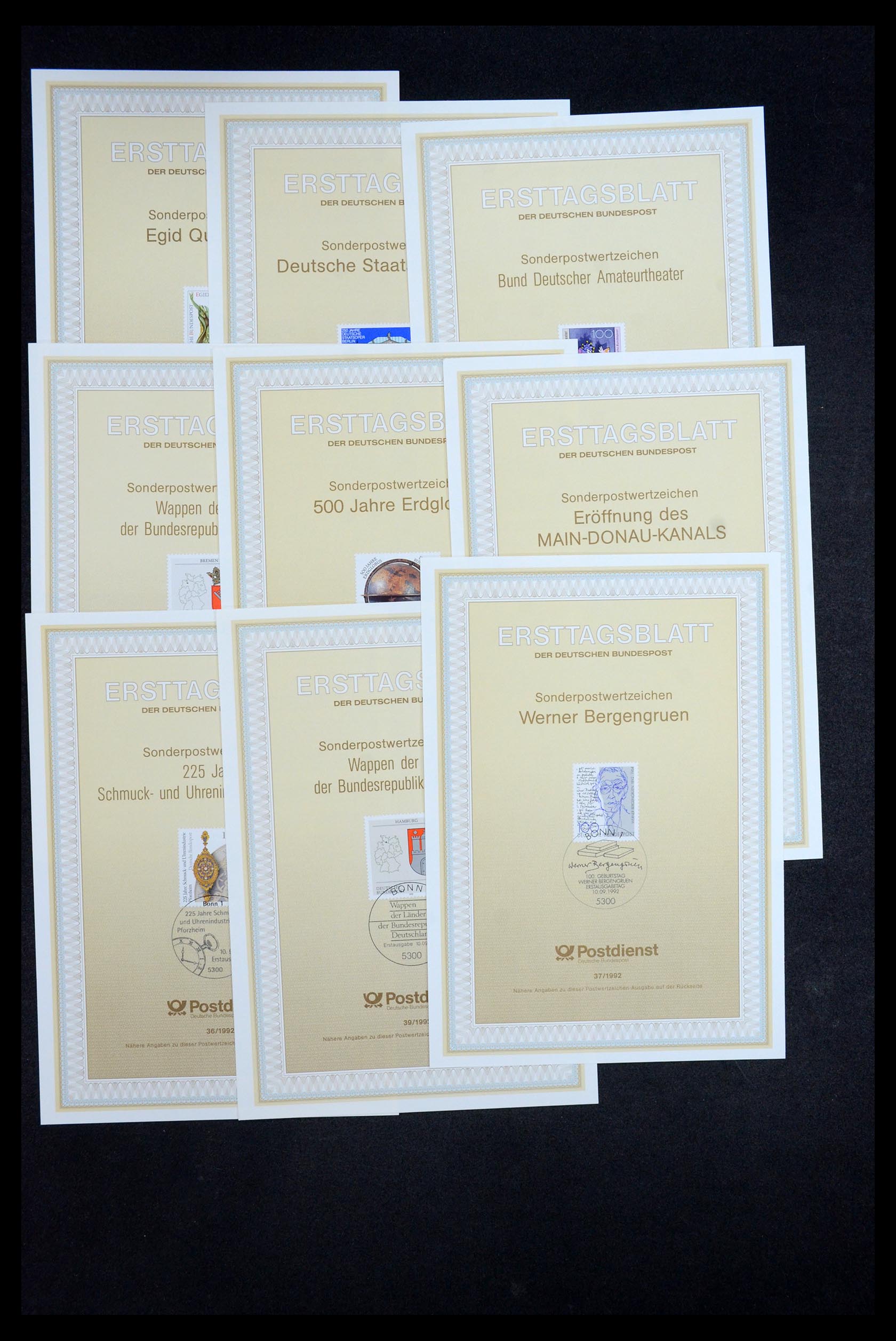 35492 233 - Stamp Collection 35492 Bundespost first day sheets 1975-2016!