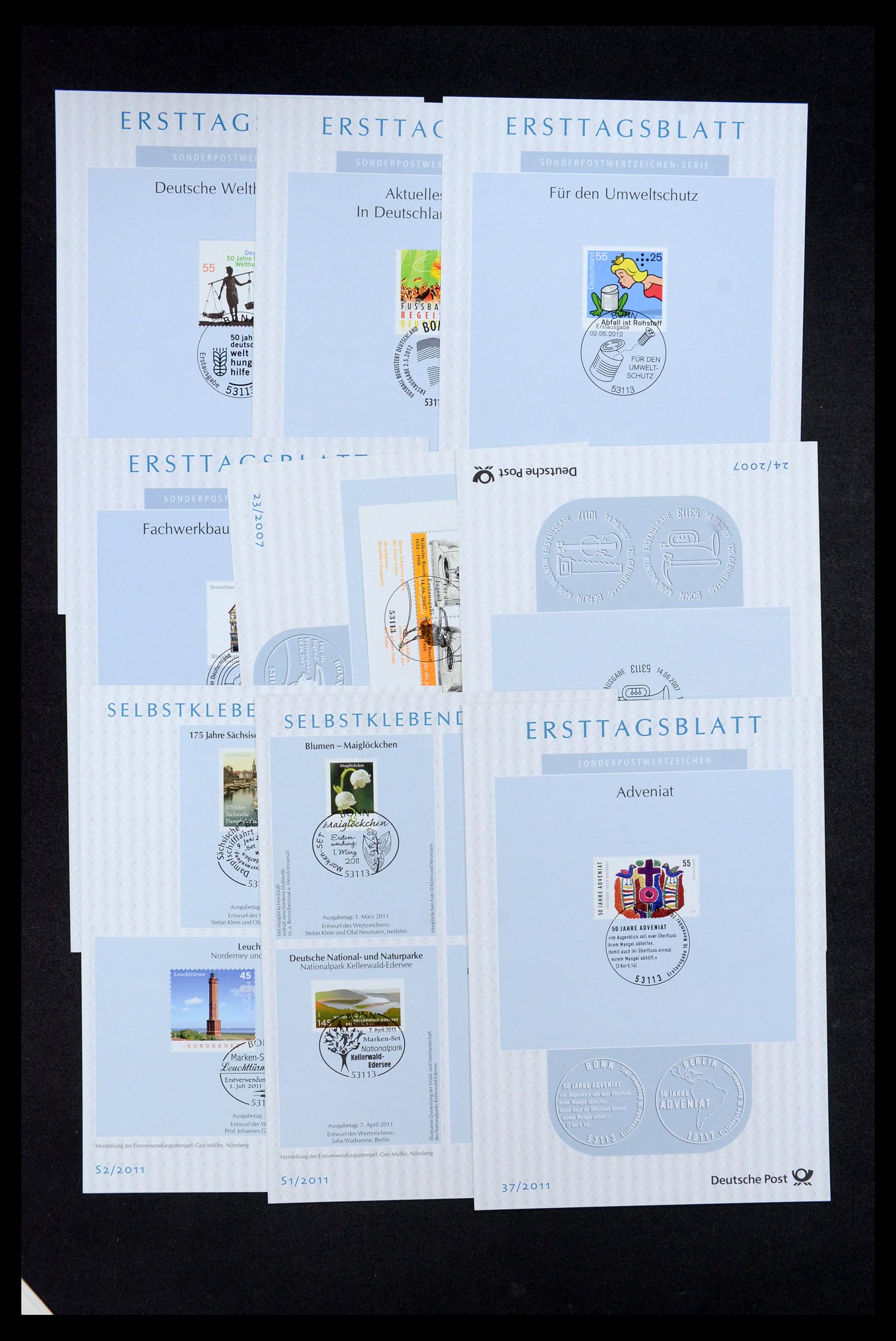 35492 241 - Stamp Collection 35492 Bundespost first day sheets 1975-2016!