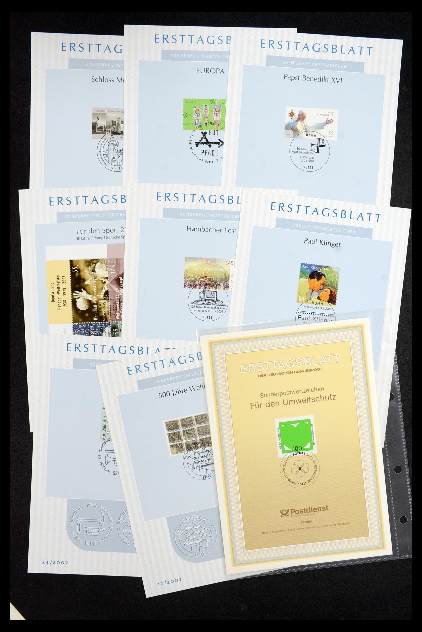35492 248 - Stamp Collection 35492 Bundespost first day sheets 1975-2016!