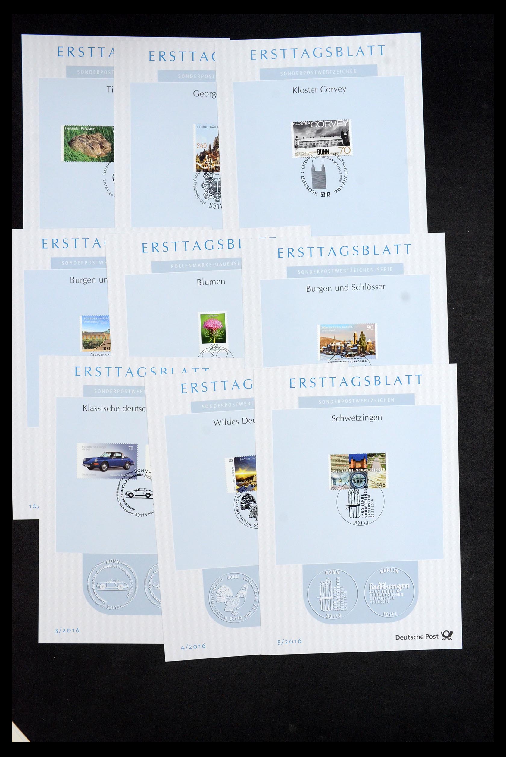 35492 250 - Stamp Collection 35492 Bundespost first day sheets 1975-2016!