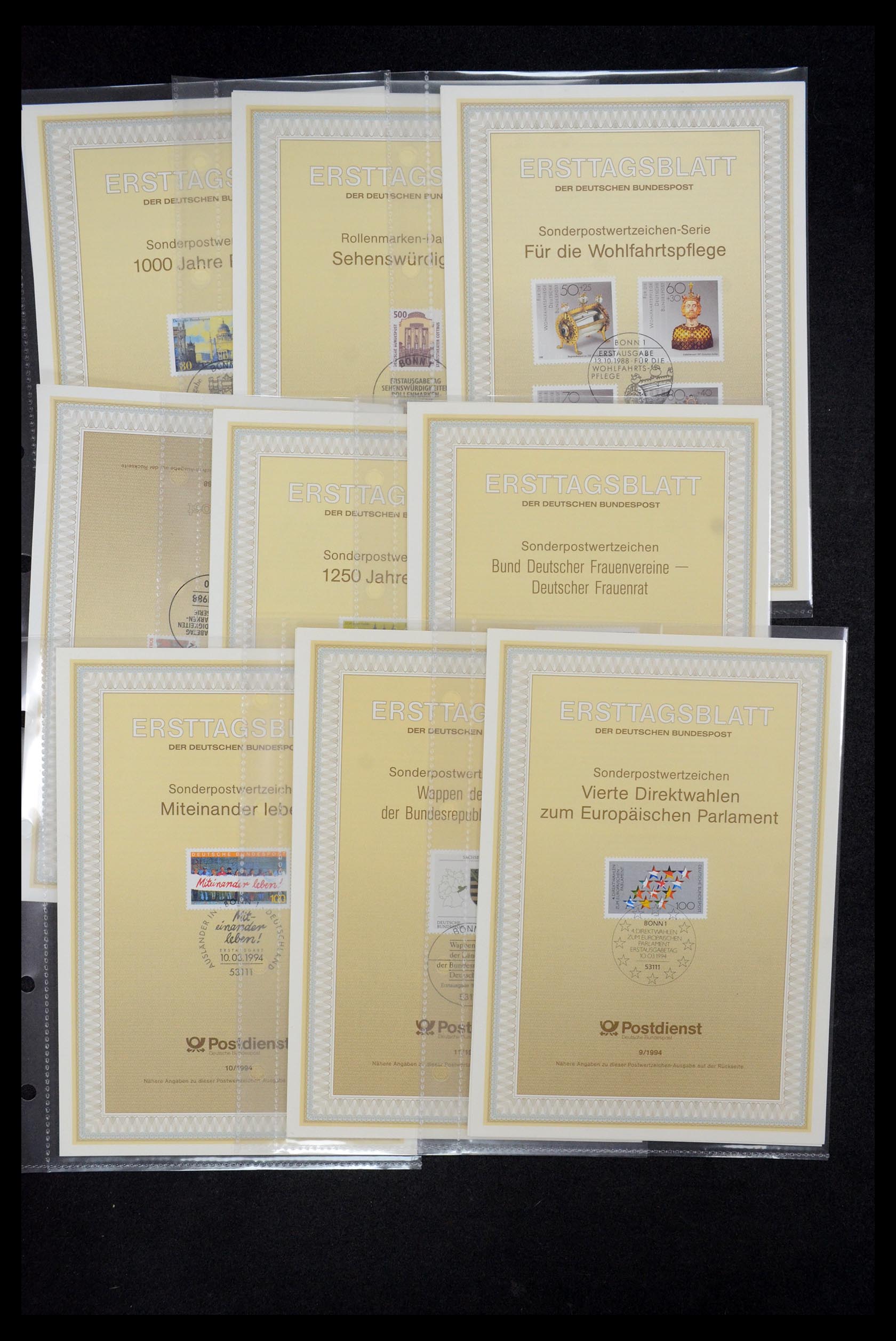 35492 254 - Stamp Collection 35492 Bundespost first day sheets 1975-2016!