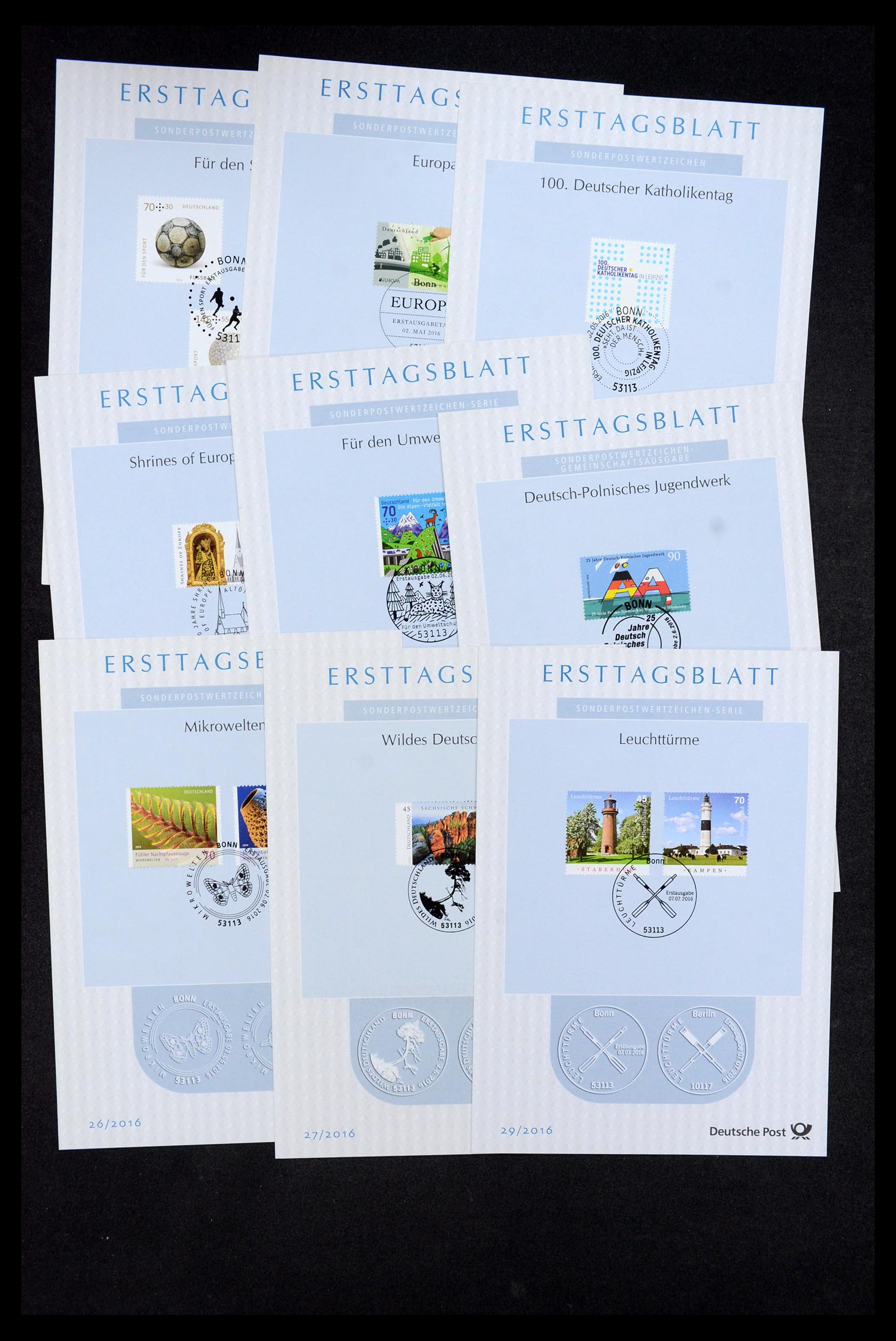 35492 261 - Stamp Collection 35492 Bundespost first day sheets 1975-2016!