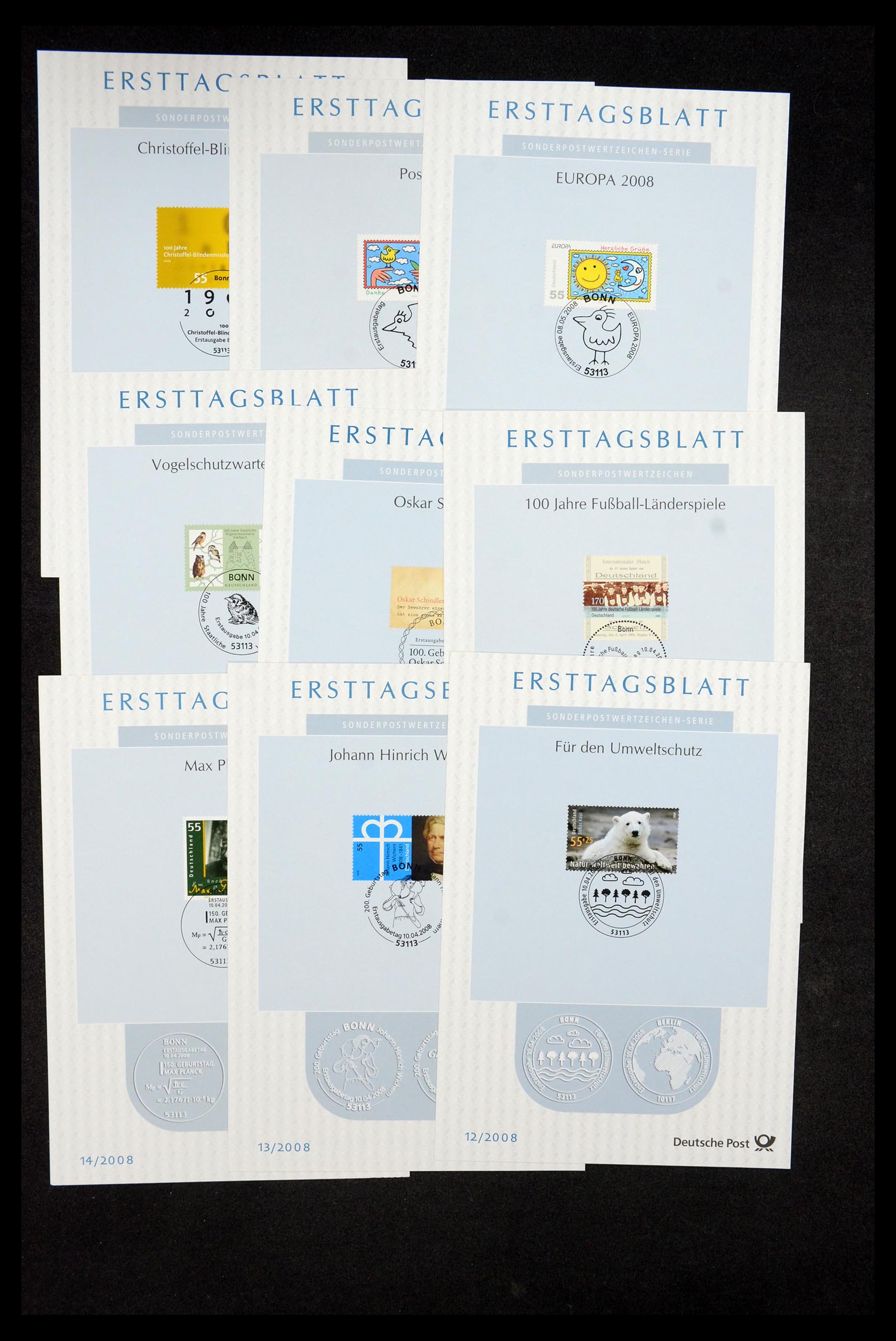35492 275 - Stamp Collection 35492 Bundespost first day sheets 1975-2016!