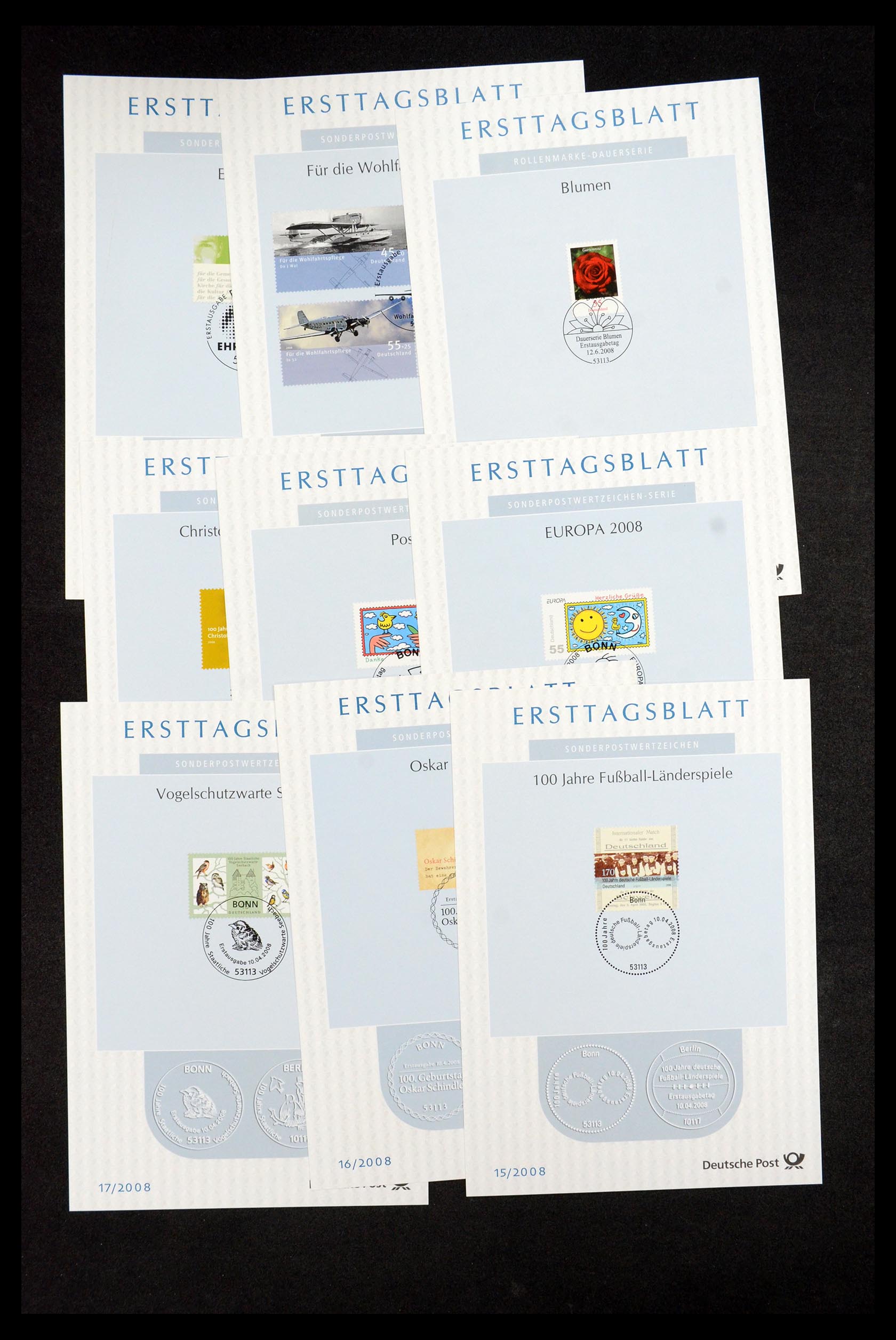 35492 276 - Stamp Collection 35492 Bundespost first day sheets 1975-2016!