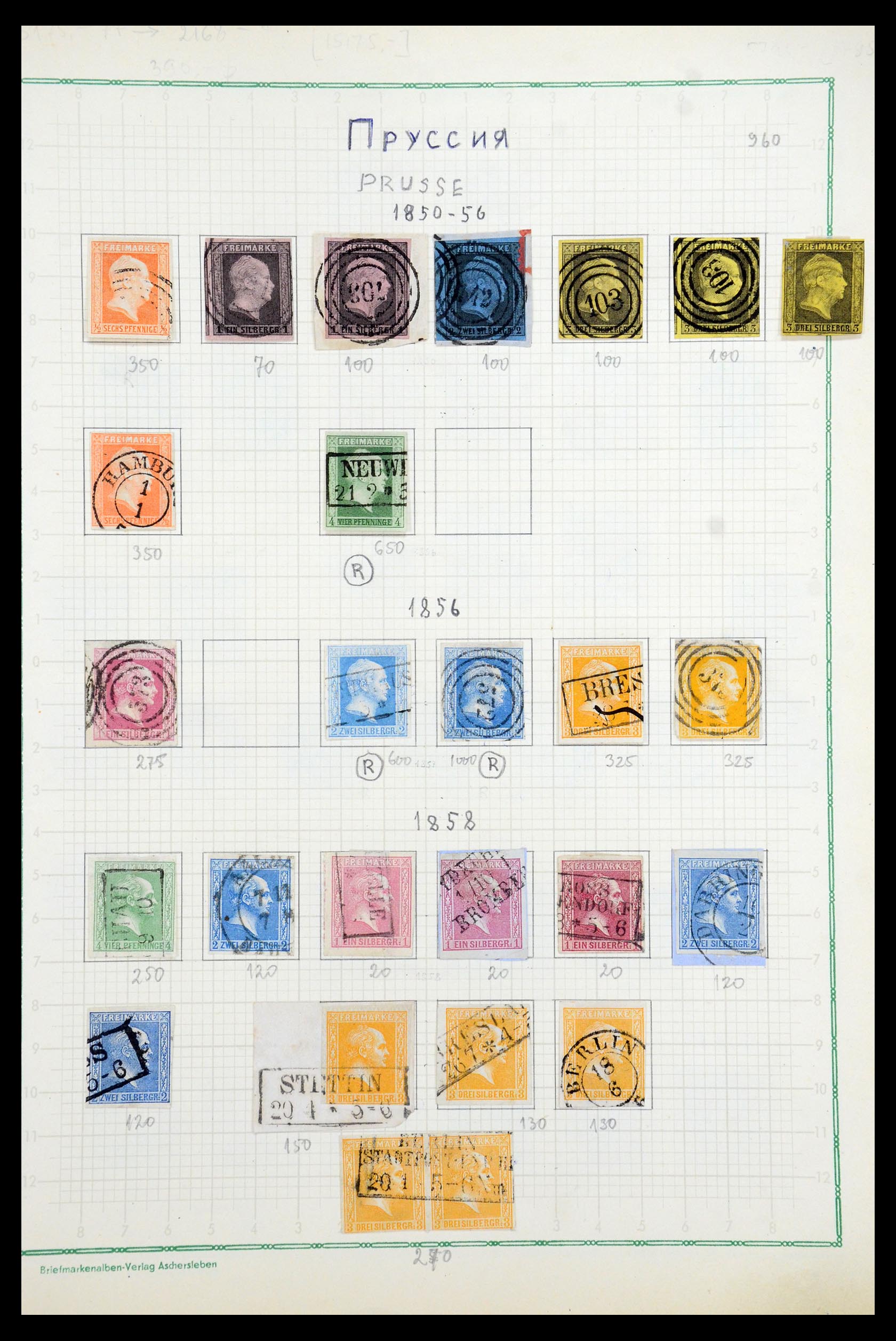 35495 001 - Postzegelverzameling 35495 Pruisen 1850-1867. 35495 001 - Postzegelverzameling 35495 Pruisen 1850-1867.