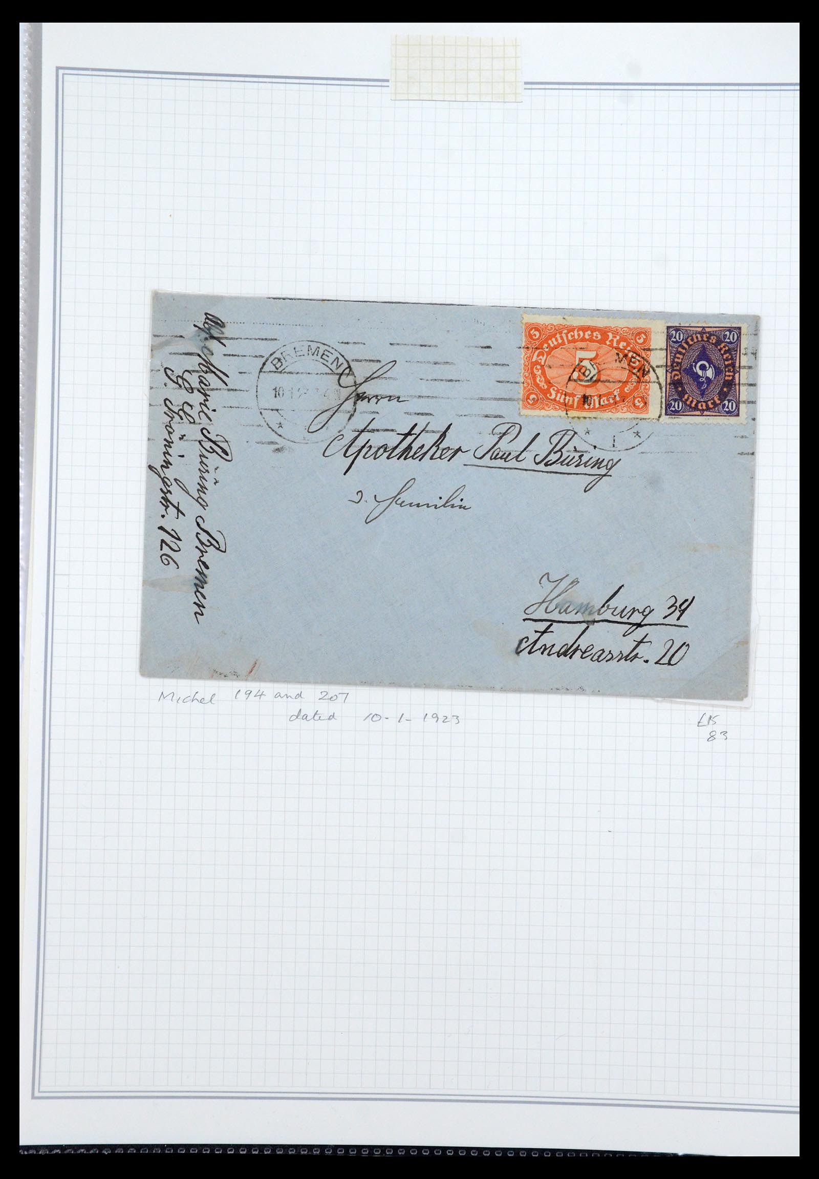 35496 008 - Postzegelverzameling 35496 Duitse inflatie brieven 1919-1923.