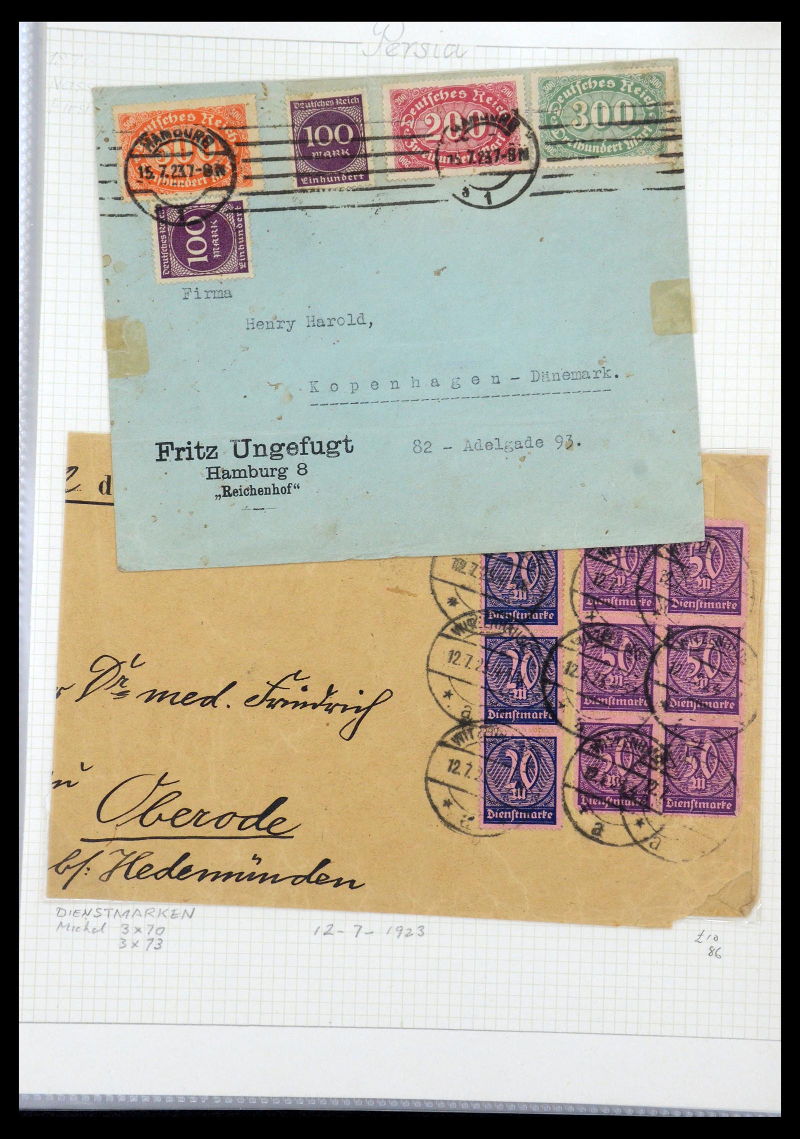 35496 013 - Postzegelverzameling 35496 Duitse inflatie brieven 1919-1923.