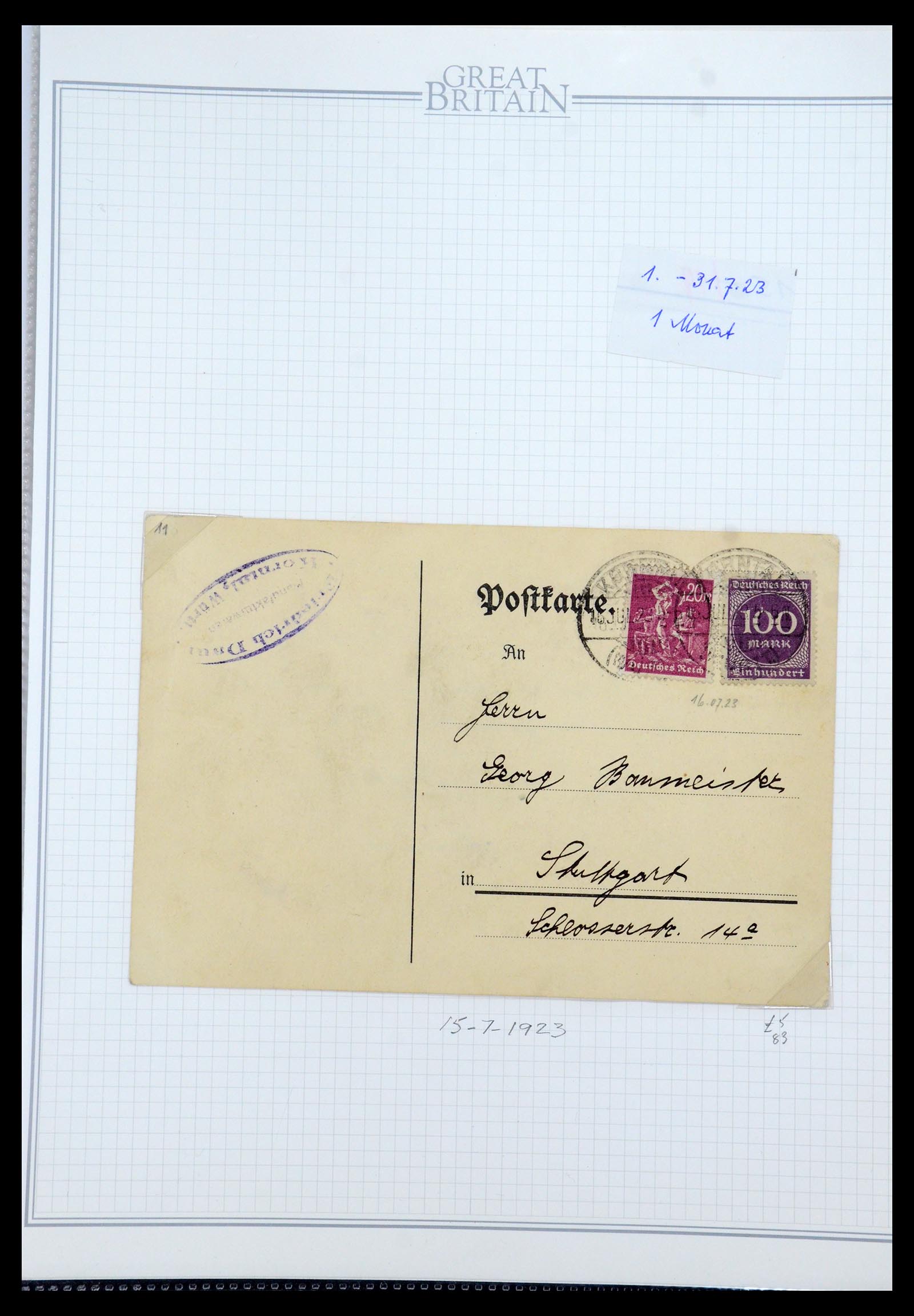 35496 014 - Postzegelverzameling 35496 Duitse inflatie brieven 1919-1923.