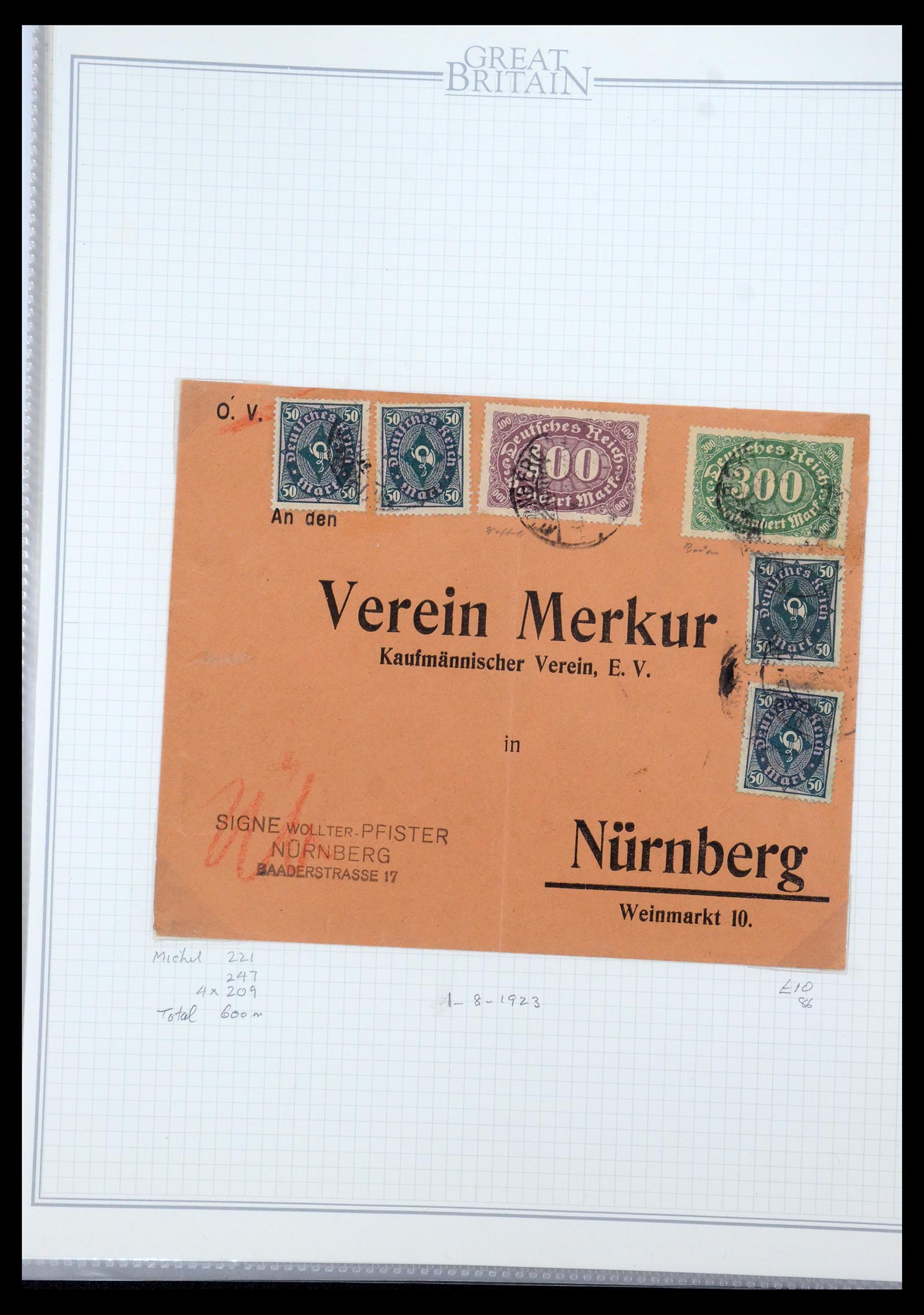 35496 017 - Postzegelverzameling 35496 Duitse inflatie brieven 1919-1923.