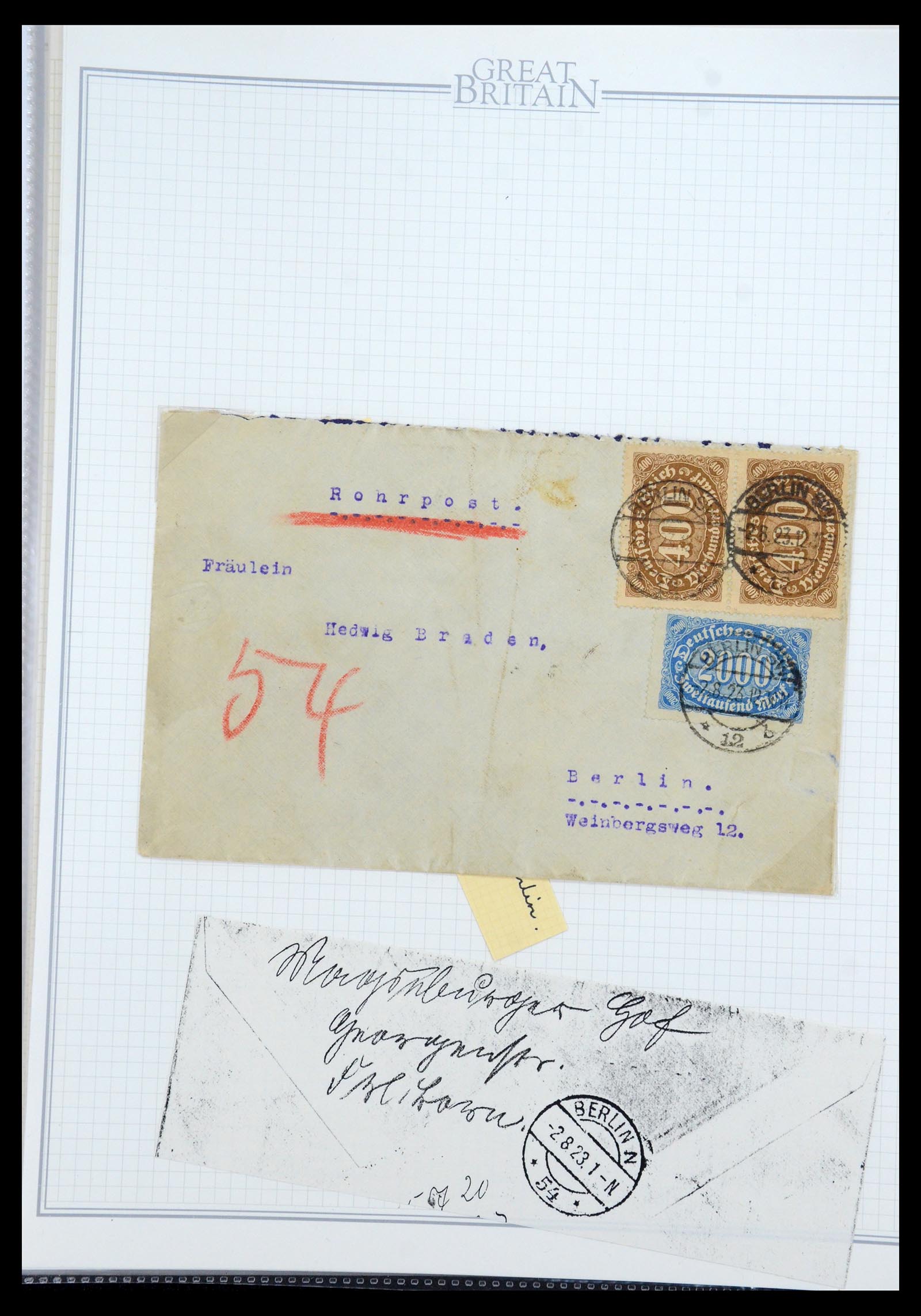 35496 018 - Postzegelverzameling 35496 Duitse inflatie brieven 1919-1923.