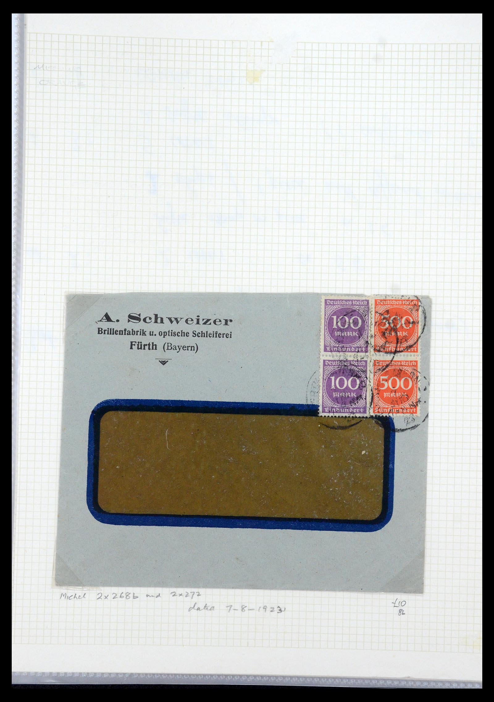 35496 019 - Postzegelverzameling 35496 Duitse inflatie brieven 1919-1923.
