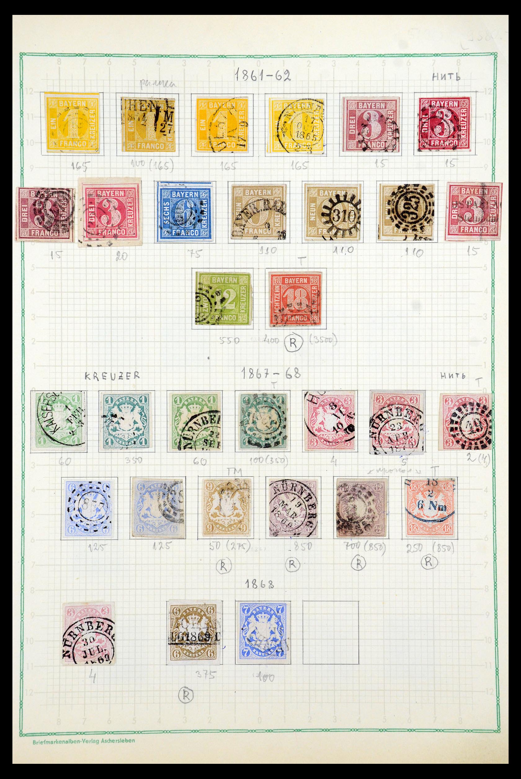 35501 002 - Postzegelverzameling 35501 Beieren 1849-1920.