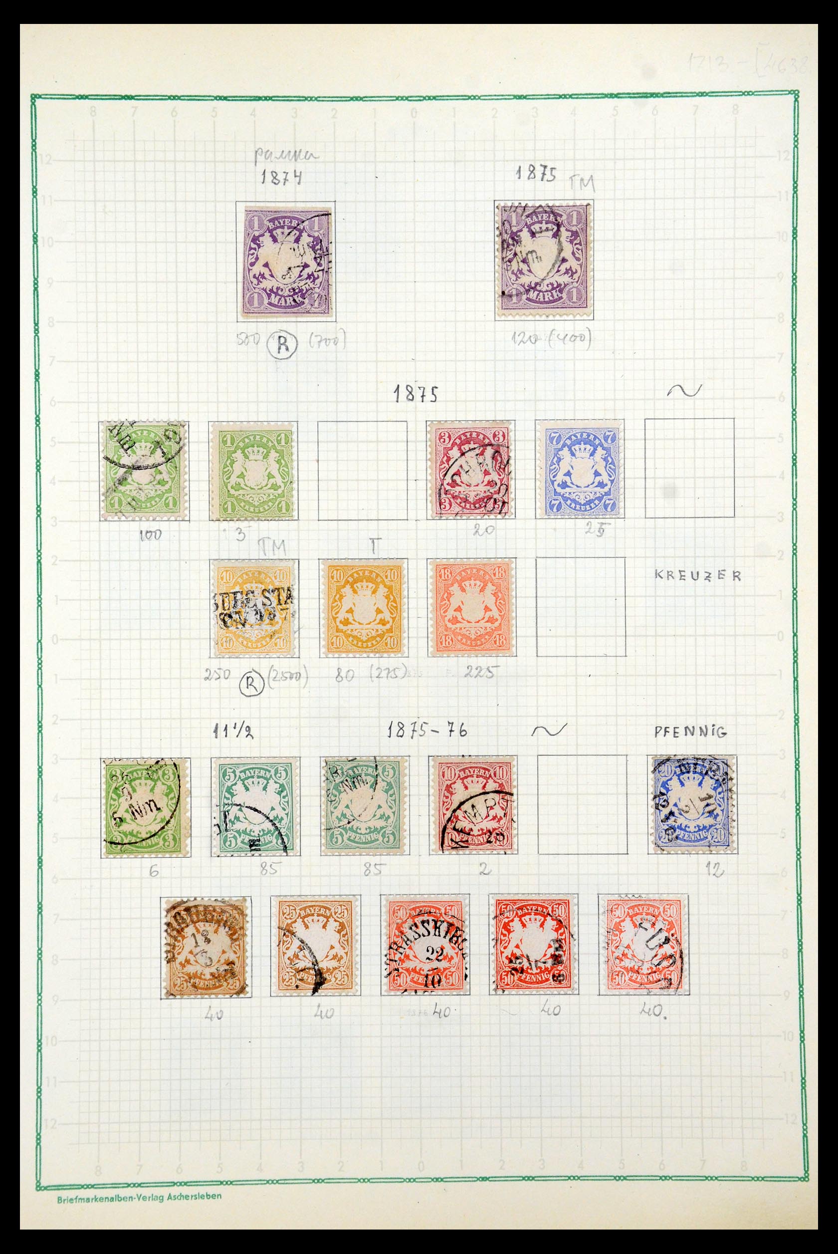 35501 004 - Postzegelverzameling 35501 Beieren 1849-1920.