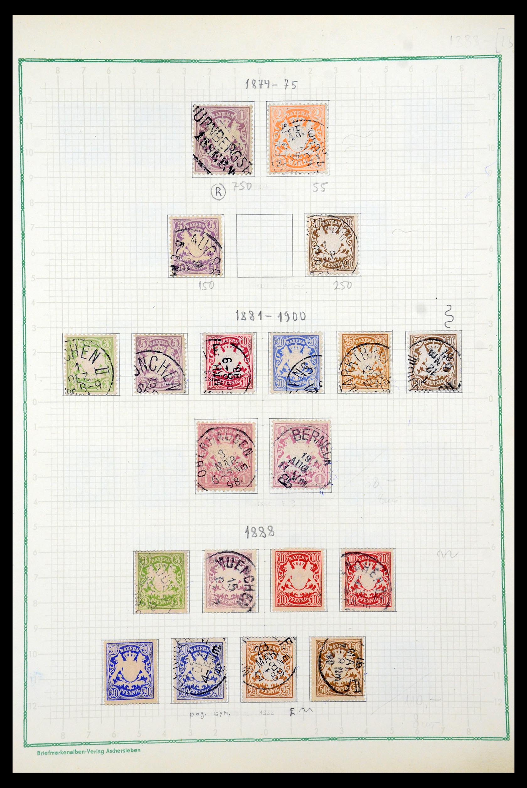 35501 005 - Postzegelverzameling 35501 Beieren 1849-1920.