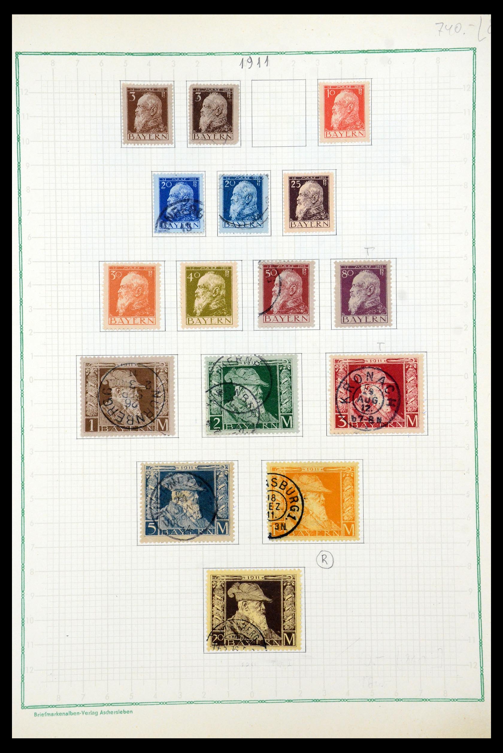 35501 008 - Postzegelverzameling 35501 Beieren 1849-1920.