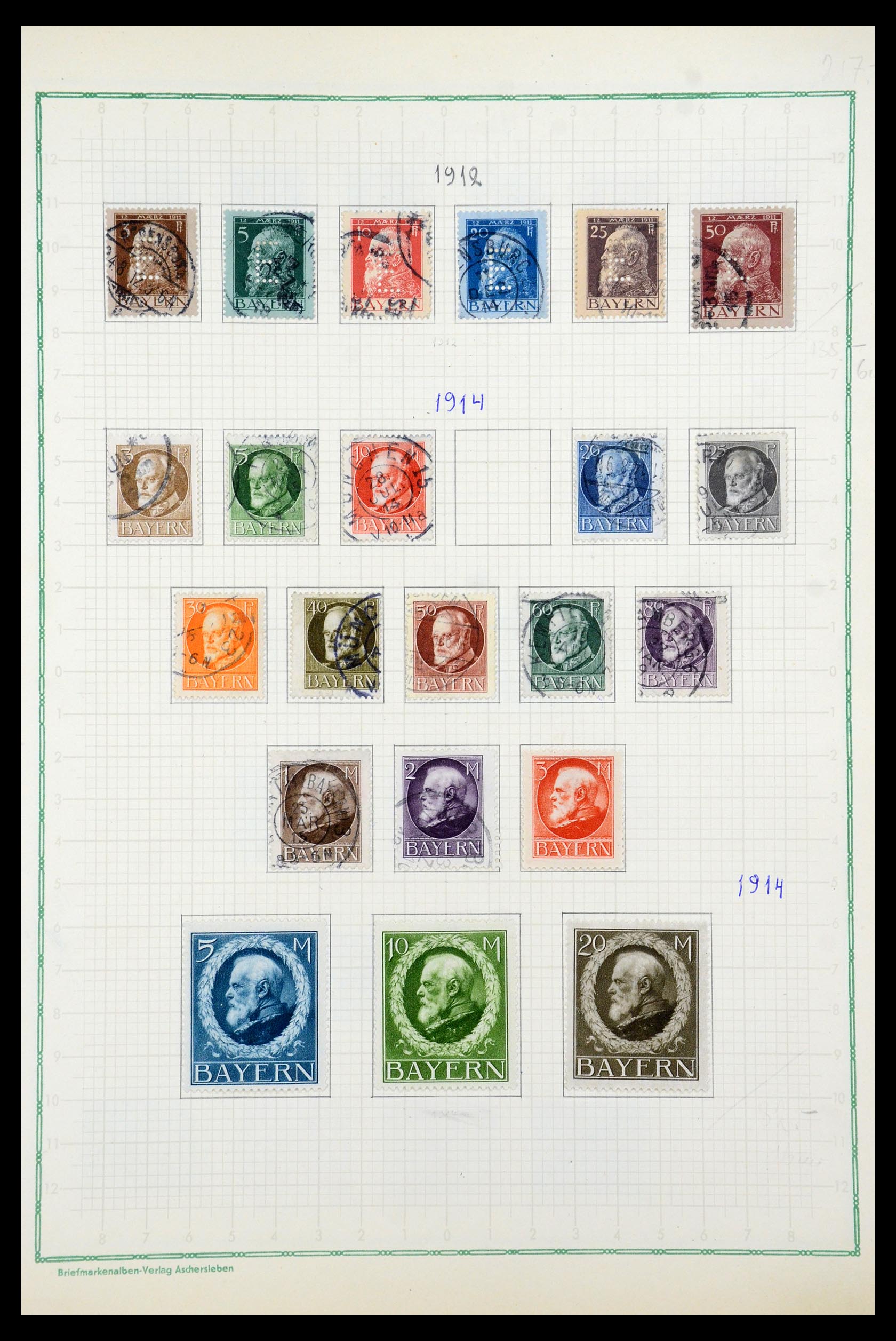 35501 010 - Postzegelverzameling 35501 Beieren 1849-1920.
