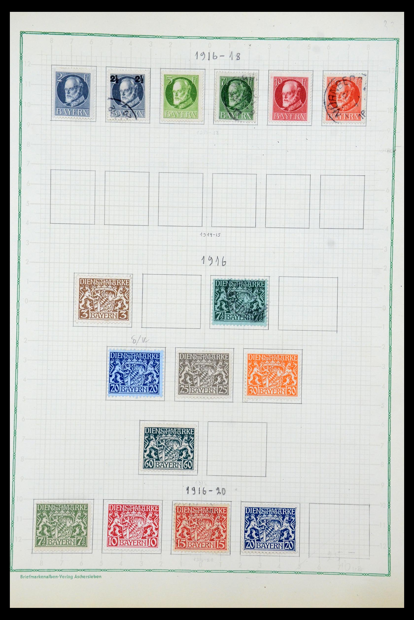 35501 011 - Postzegelverzameling 35501 Beieren 1849-1920.