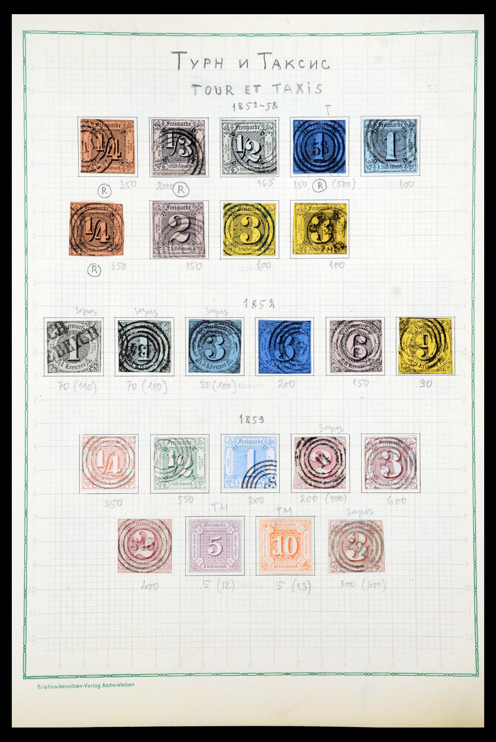 35502 001 - Postzegelverzameling 35502 Thurn & Taxis 1852-1866.
