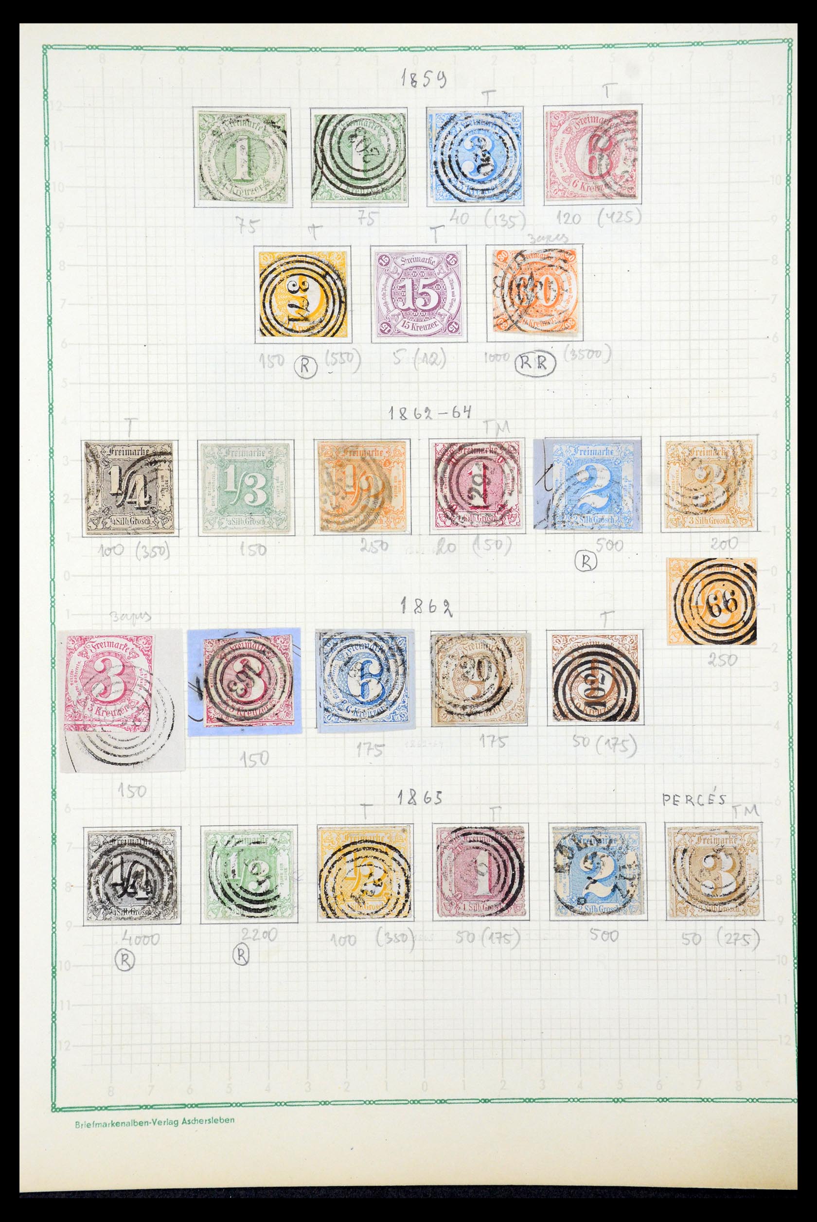 35502 002 - Postzegelverzameling 35502 Thurn & Taxis 1852-1866.