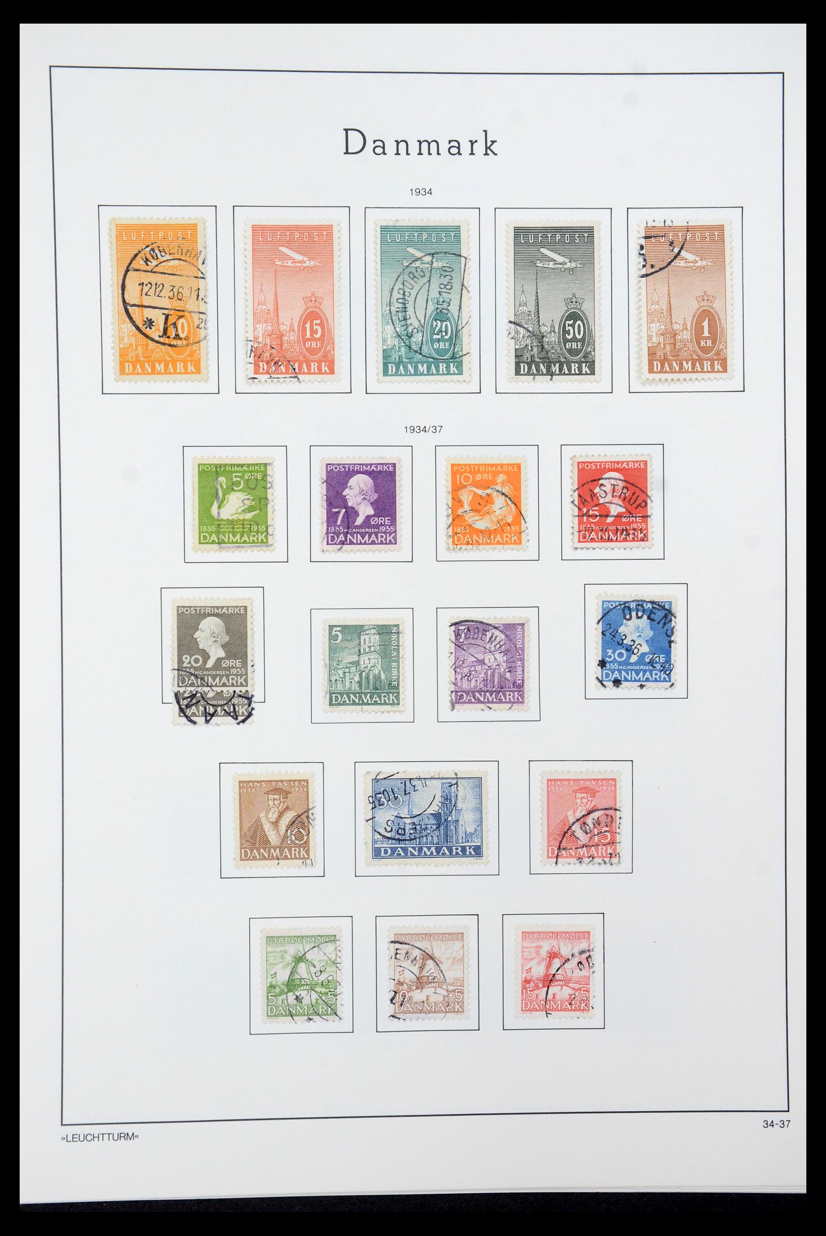 35506 015 - Postzegelverzameling 35506 Denemarken 1851-1997.