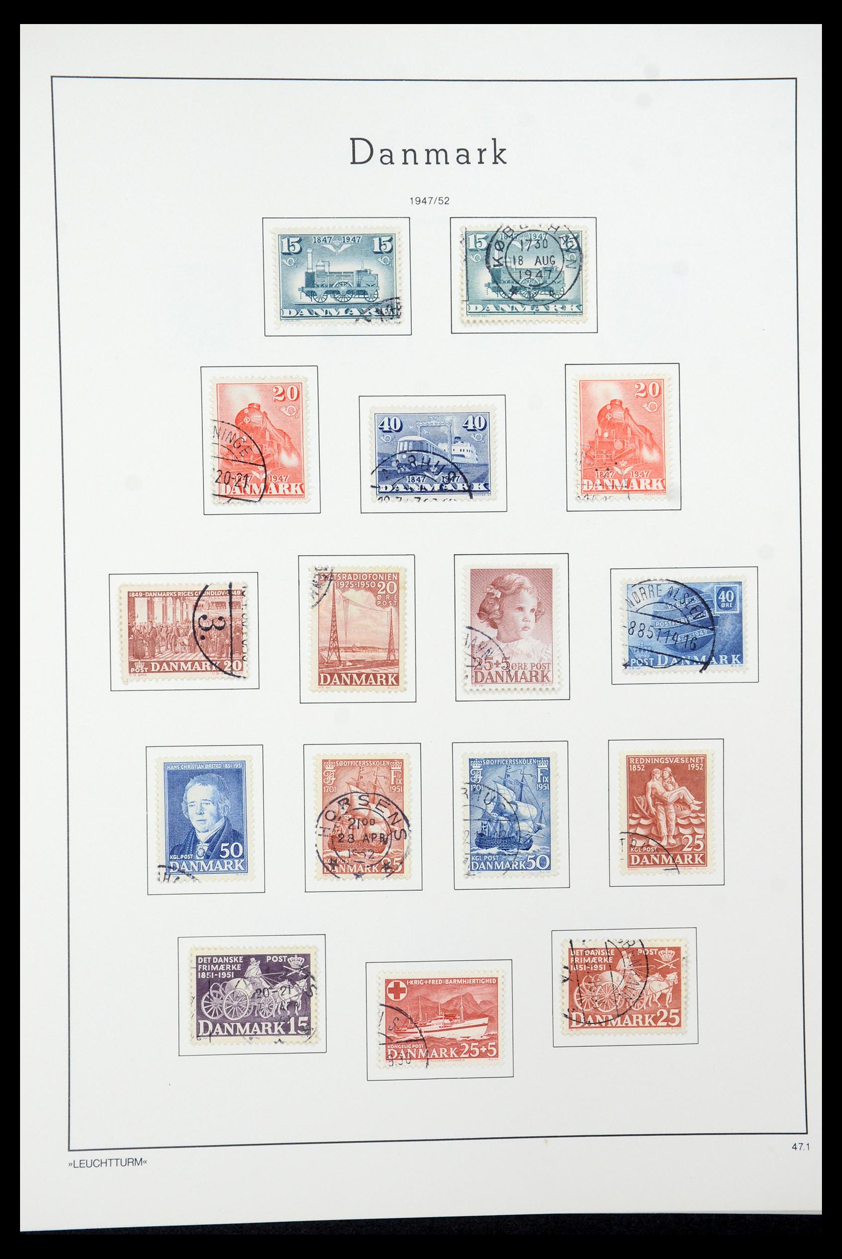 35506 021 - Postzegelverzameling 35506 Denemarken 1851-1997.