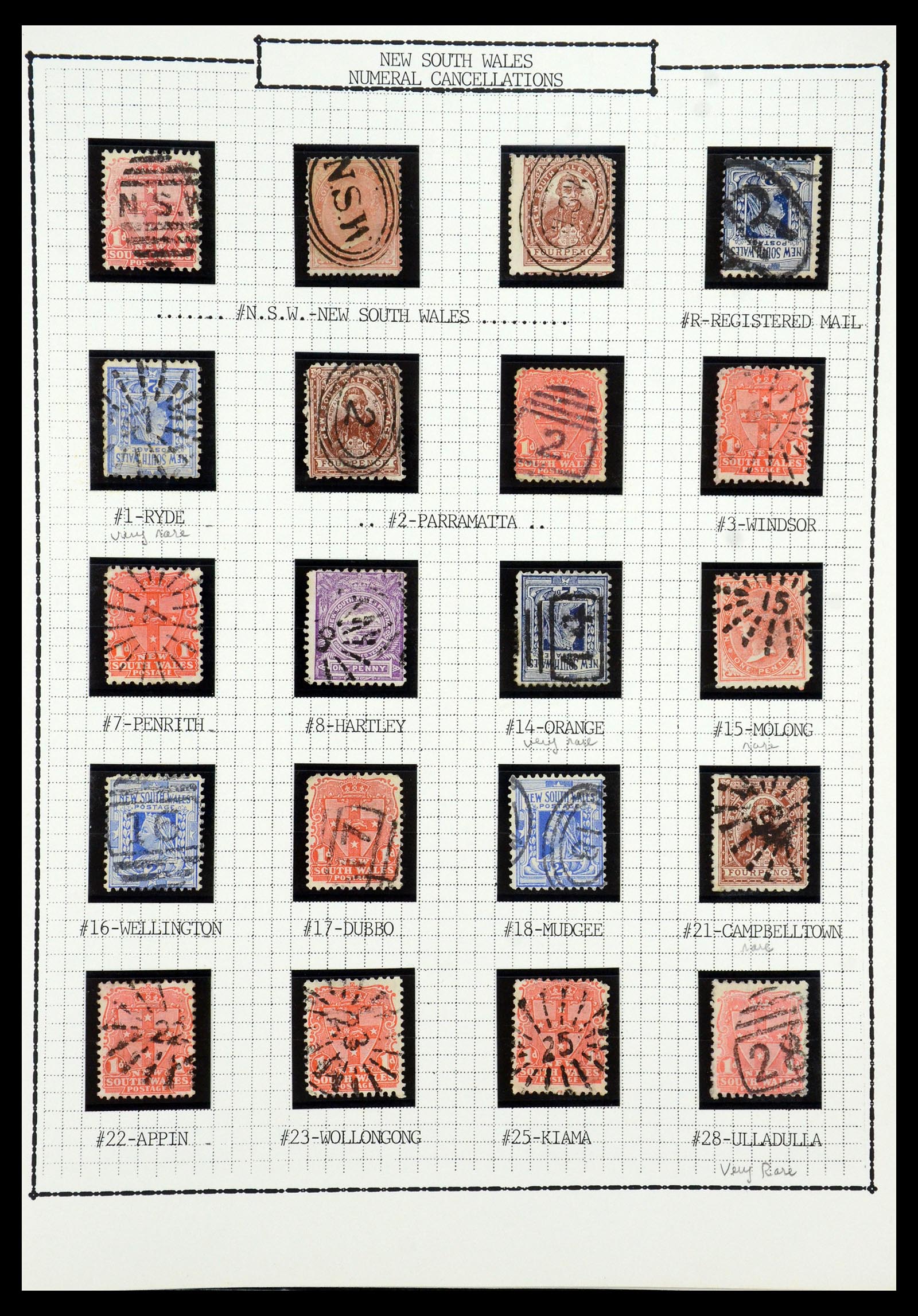 35507 001 - Postzegelverzameling 35507 Australische Staten stempels 1859-1899.