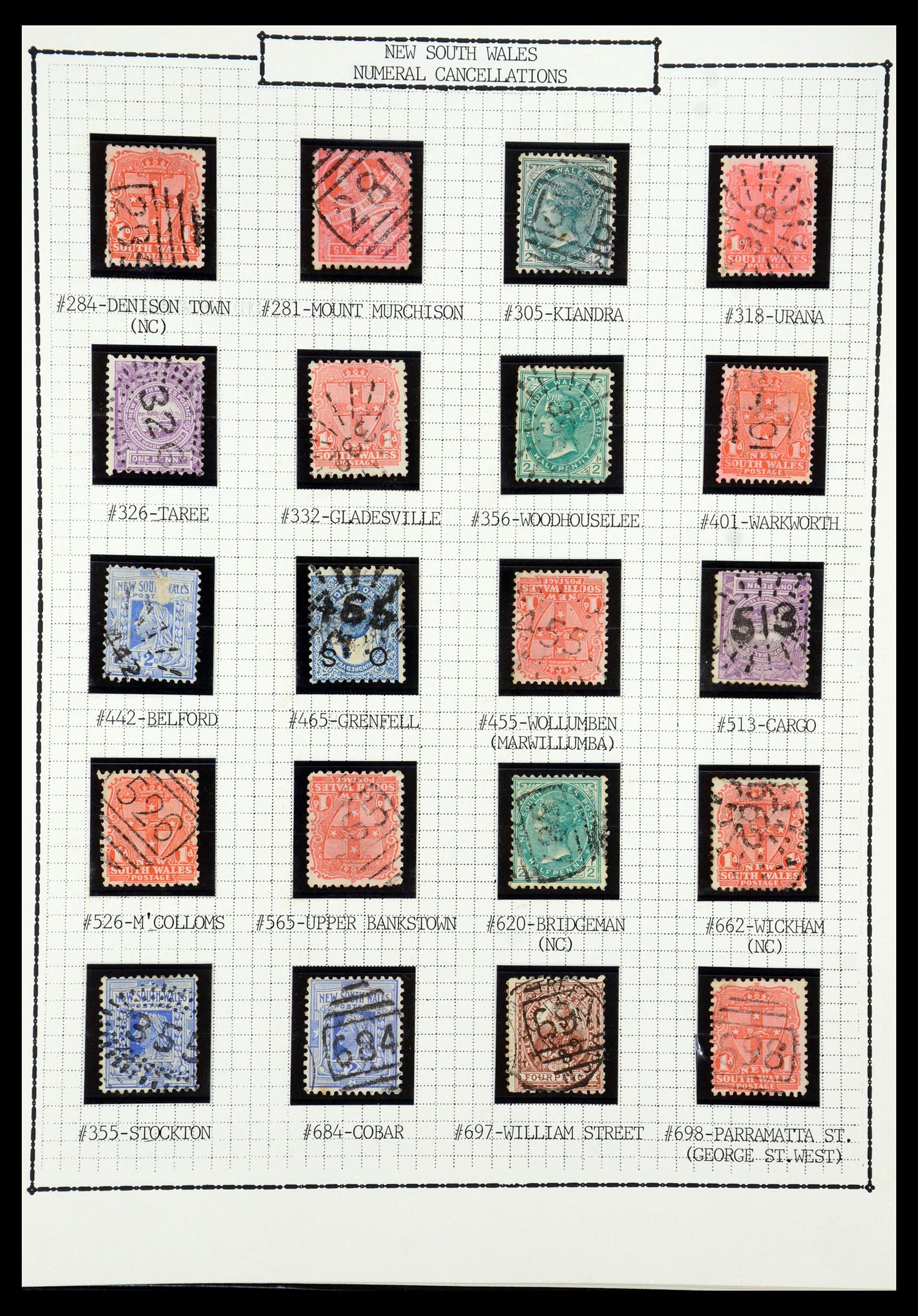 35507 004 - Stamp Collection 35507 Australian States cancels 1859-1899.