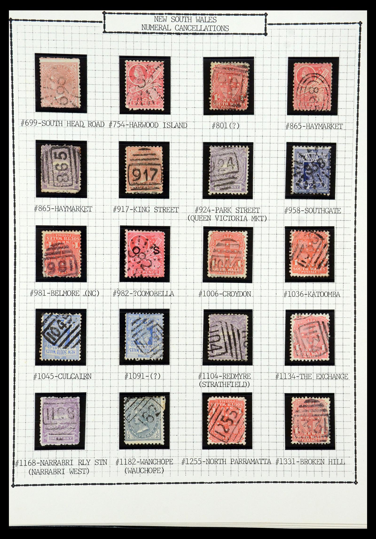 35507 005 - Stamp Collection 35507 Australian States cancels 1859-1899.