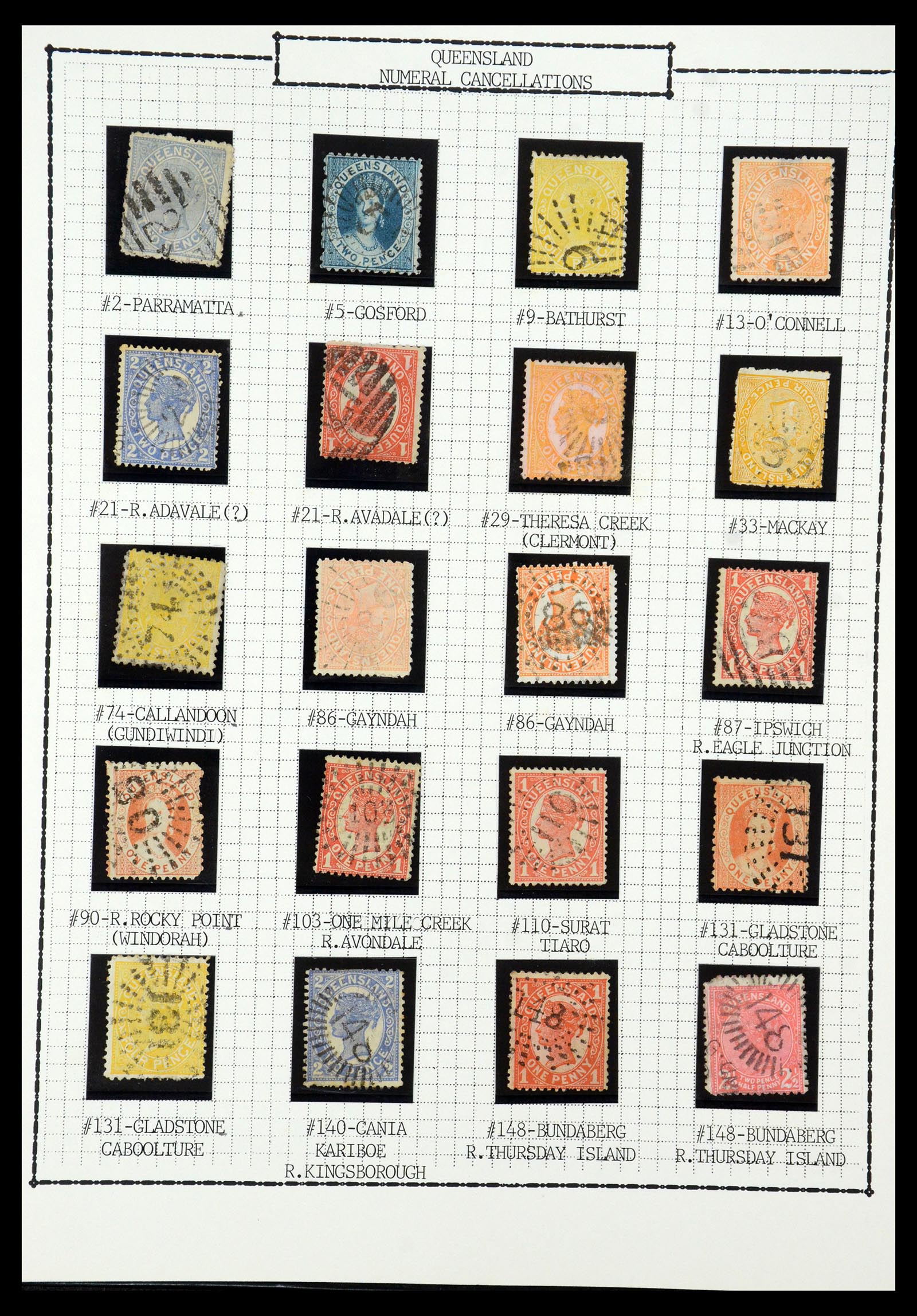 35507 007 - Stamp Collection 35507 Australian States cancels 1859-1899.