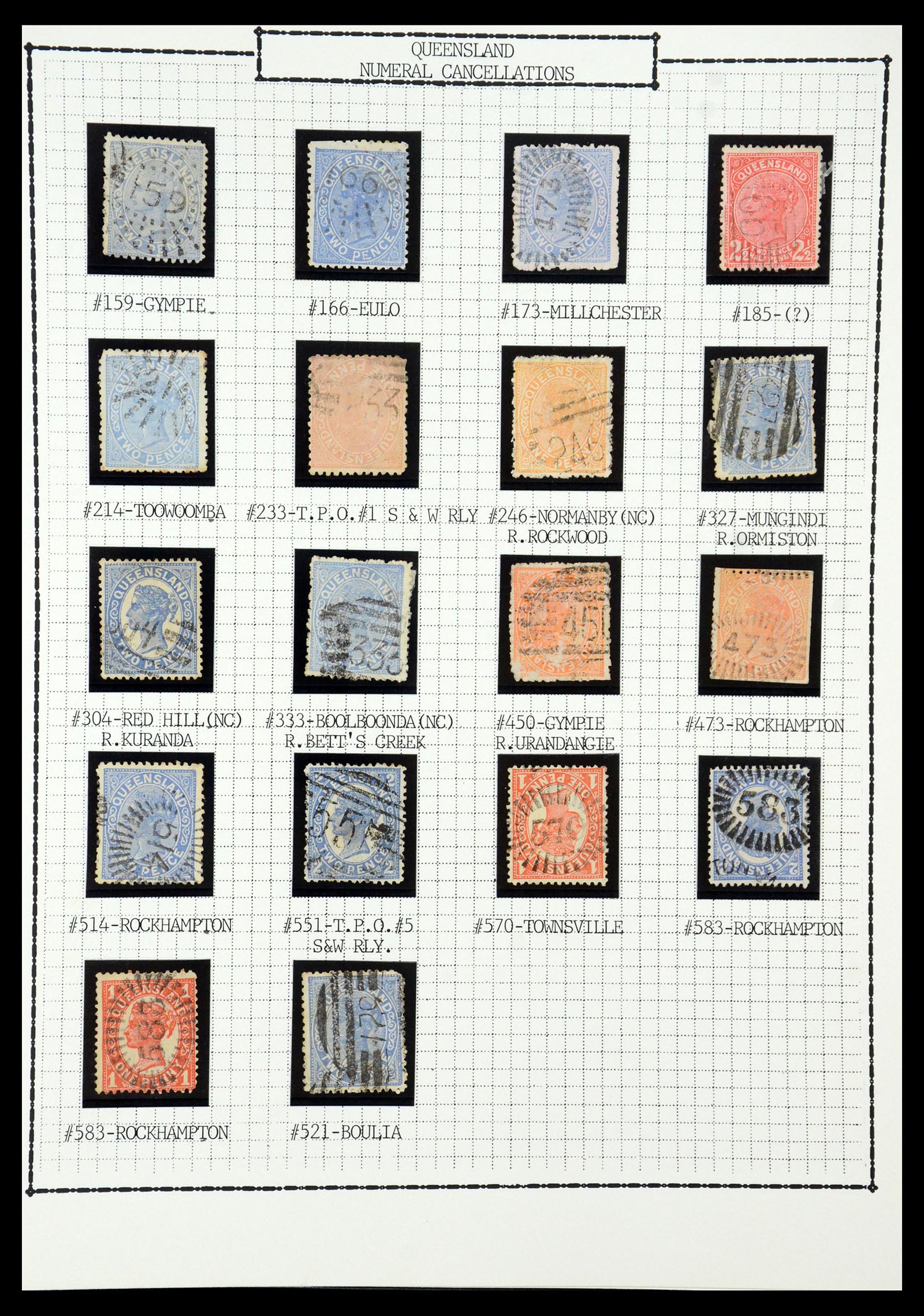 35507 008 - Stamp Collection 35507 Australian States cancels 1859-1899.