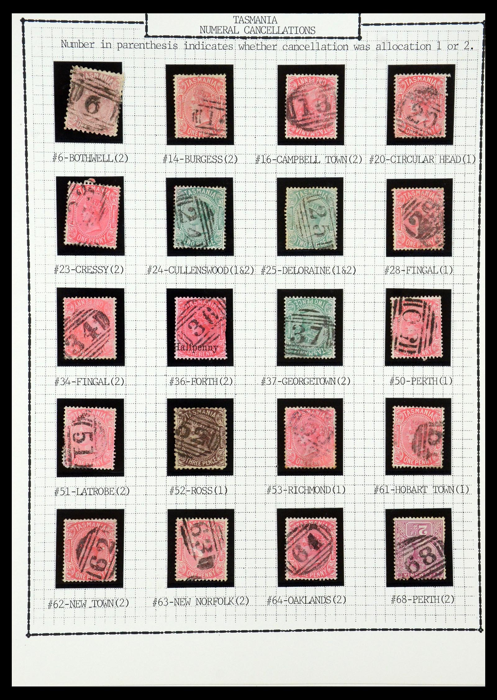 35507 010 - Postzegelverzameling 35507 Australische Staten stempels 1859-1899.