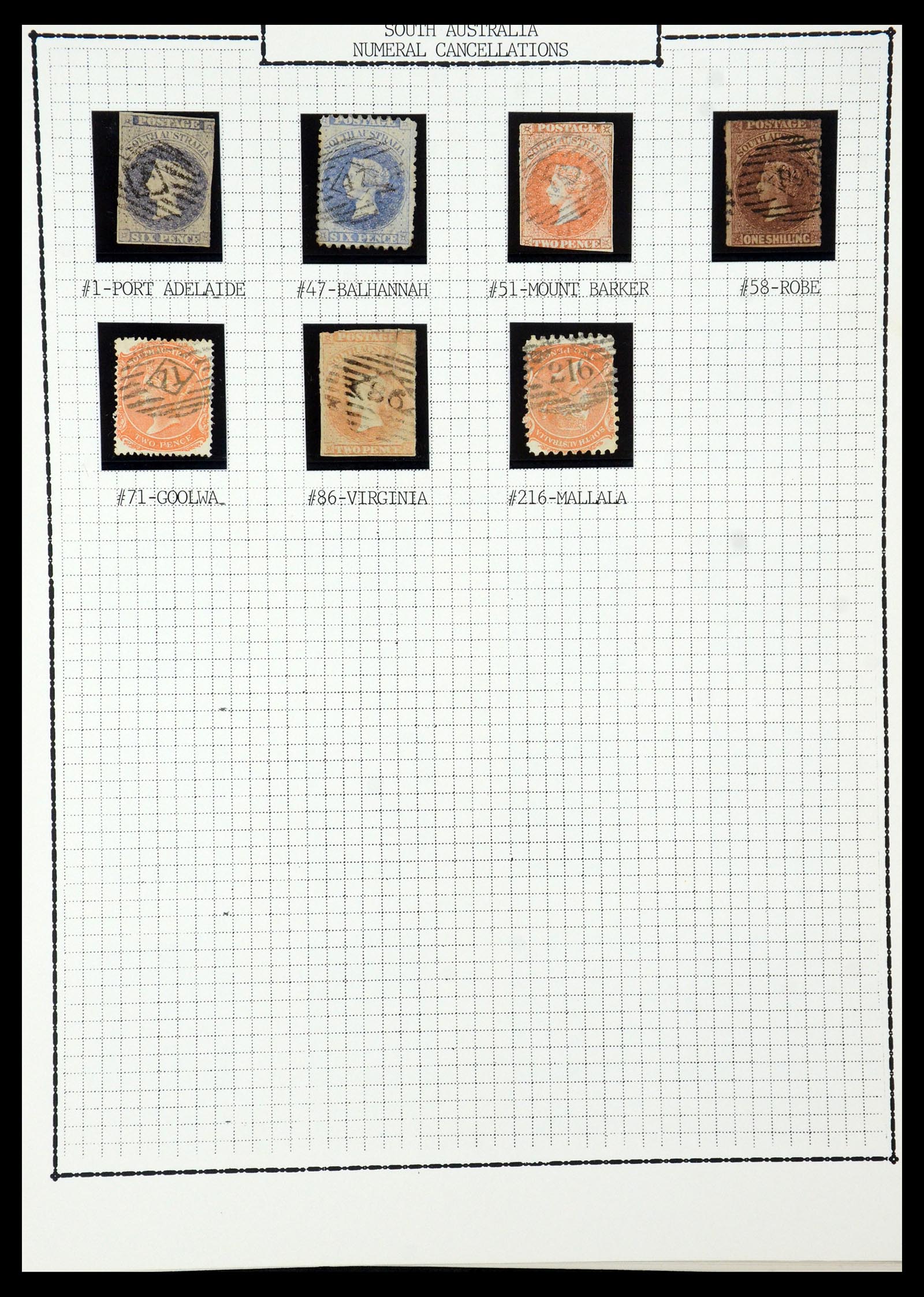 35507 012 - Stamp Collection 35507 Australian States cancels 1859-1899.