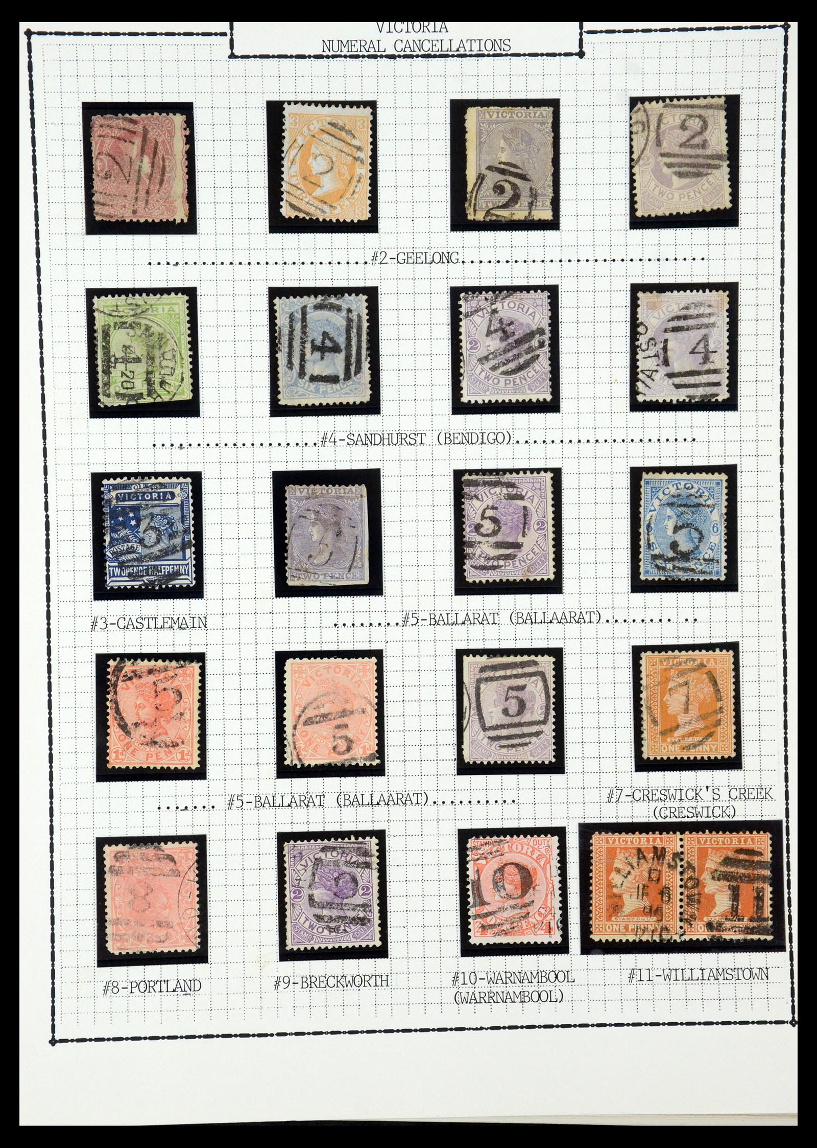 35507 013 - Stamp Collection 35507 Australian States cancels 1859-1899.