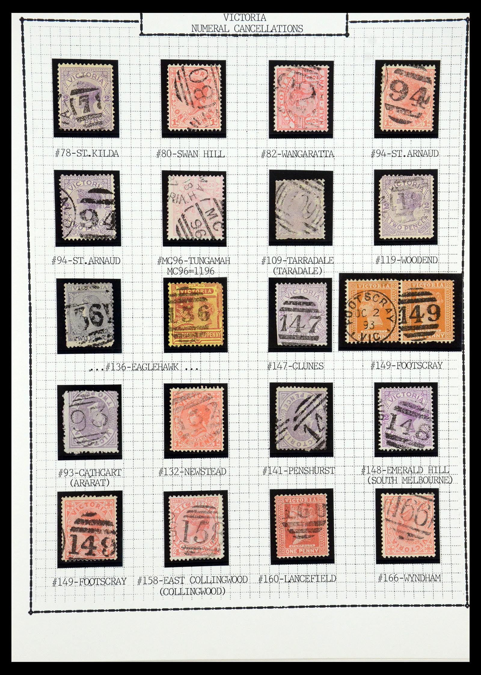 35507 015 - Stamp Collection 35507 Australian States cancels 1859-1899.