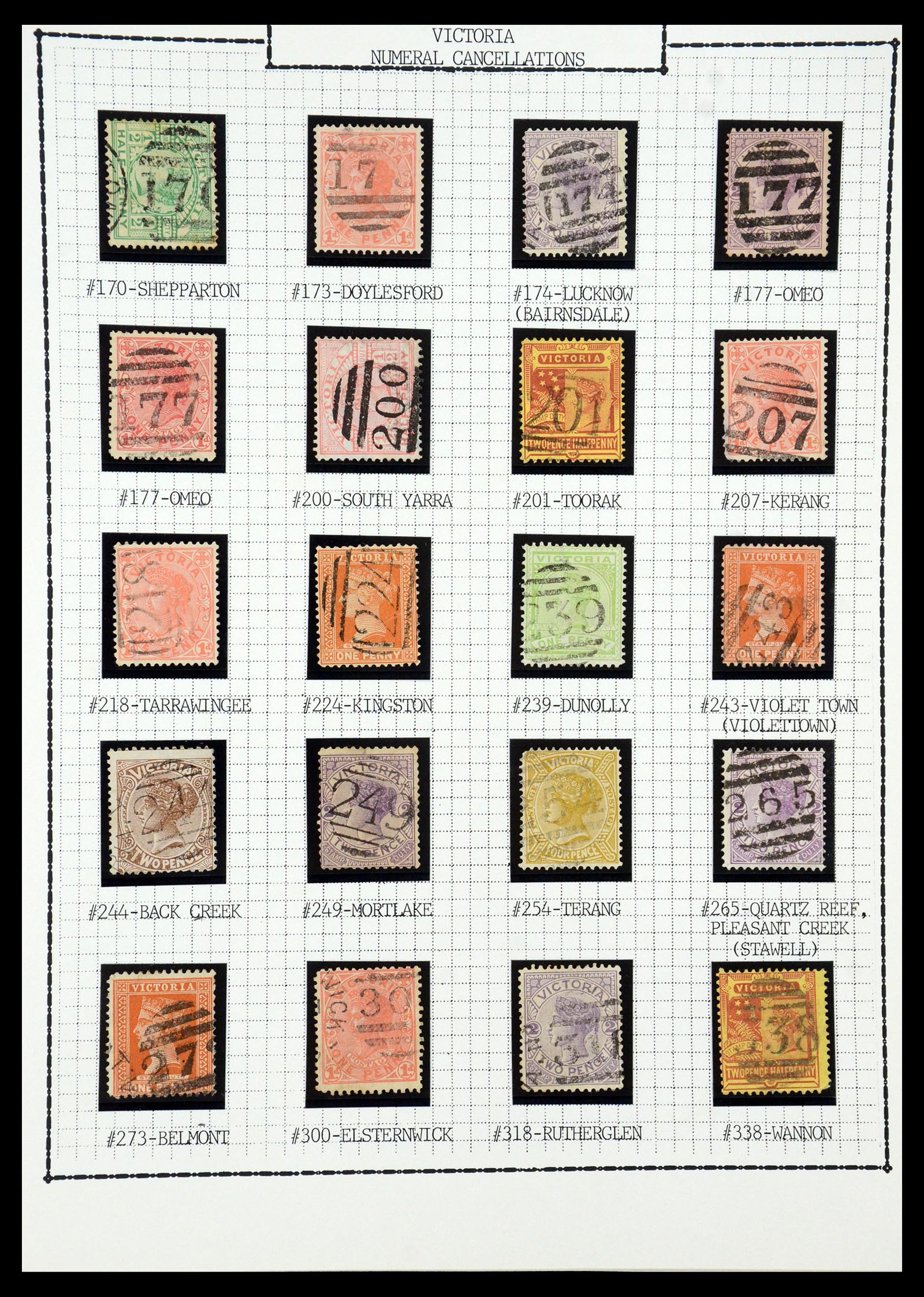 35507 016 - Stamp Collection 35507 Australian States cancels 1859-1899.